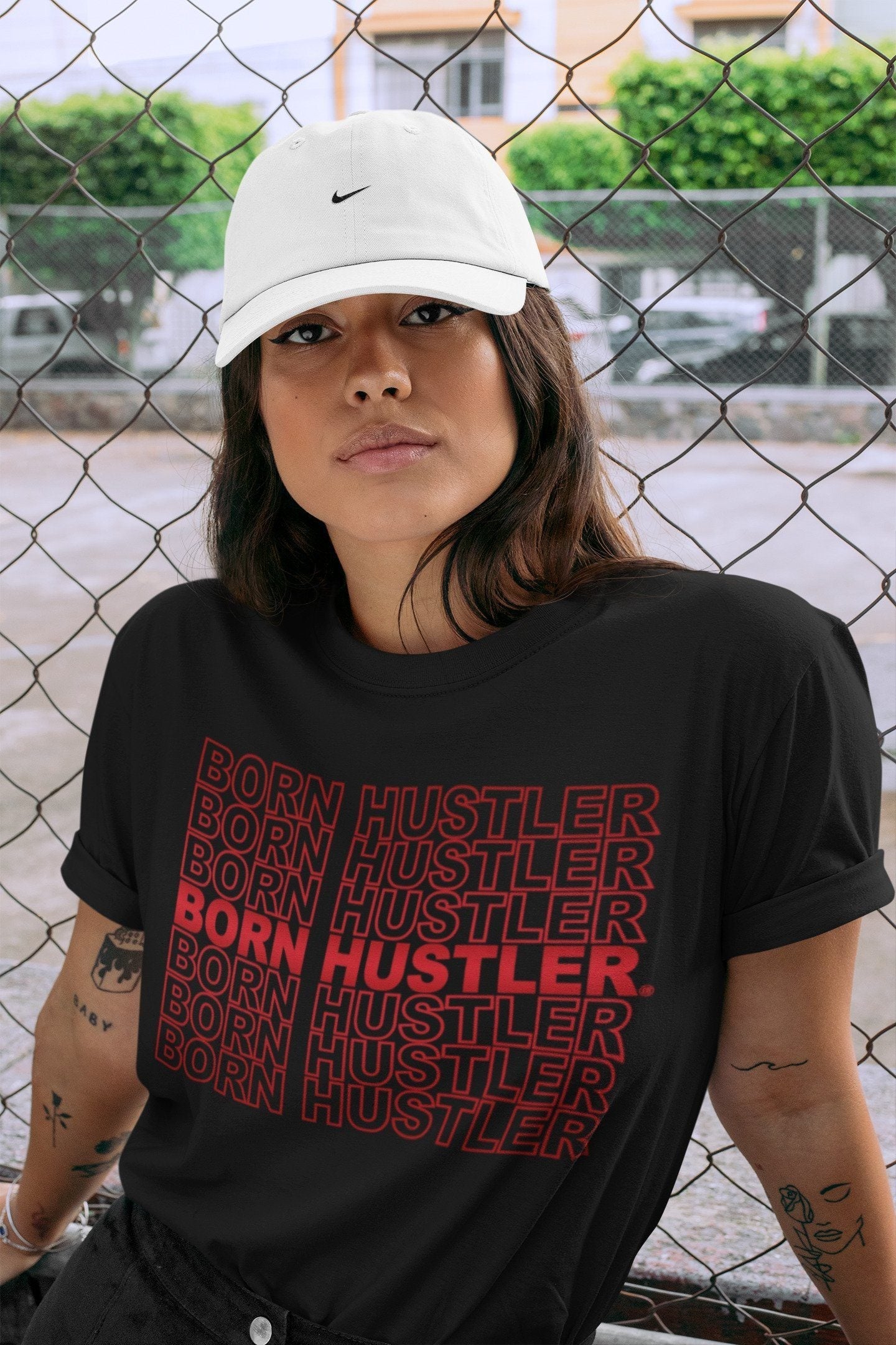 Born Hustler Unisex Tops - Air Jordan 1 Varsity Red