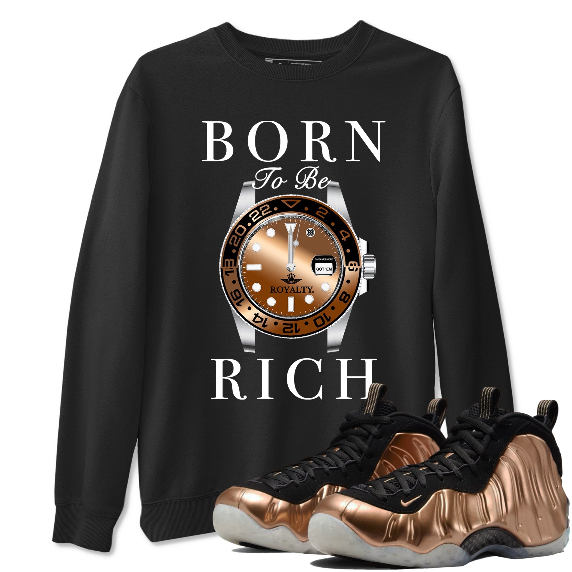Born To Be Rich snkmatch Tees - Air Foamposite One Metallic Copper