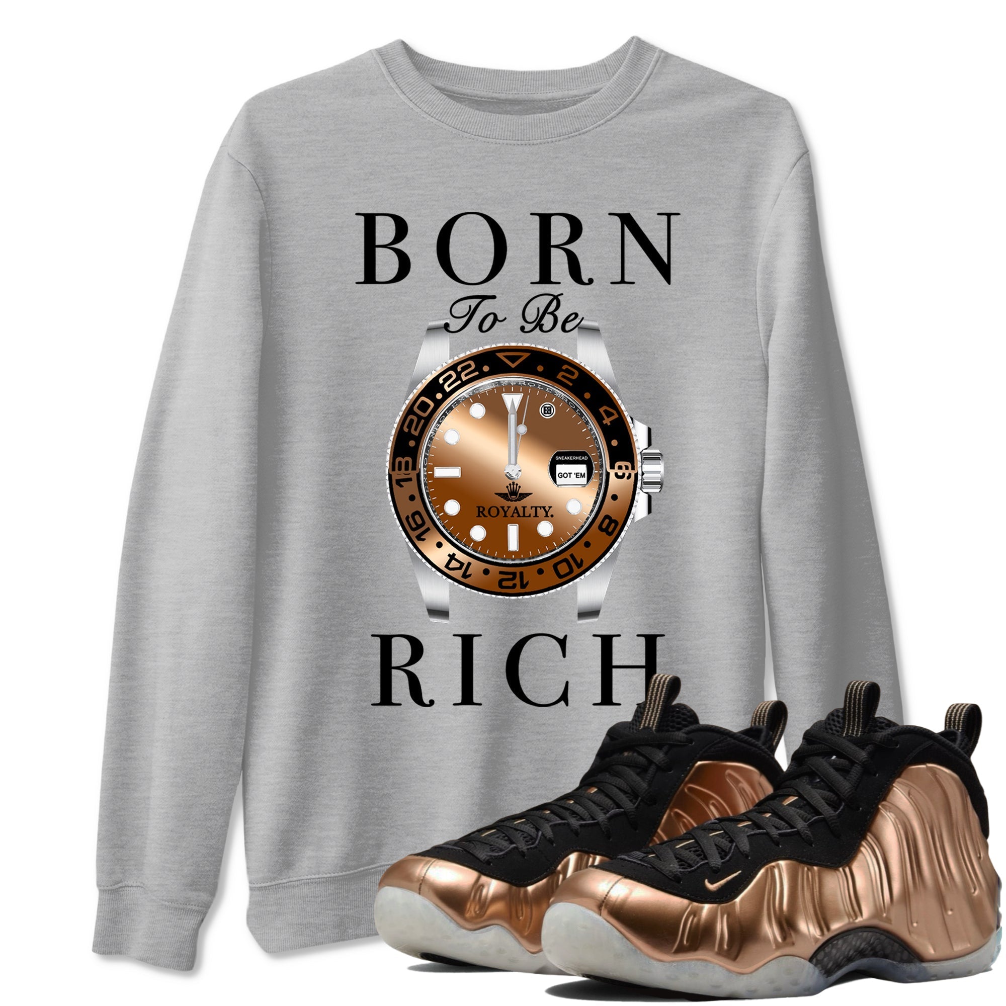 Born To Be Rich snkmatch Tees - Air Foamposite One Metallic Copper