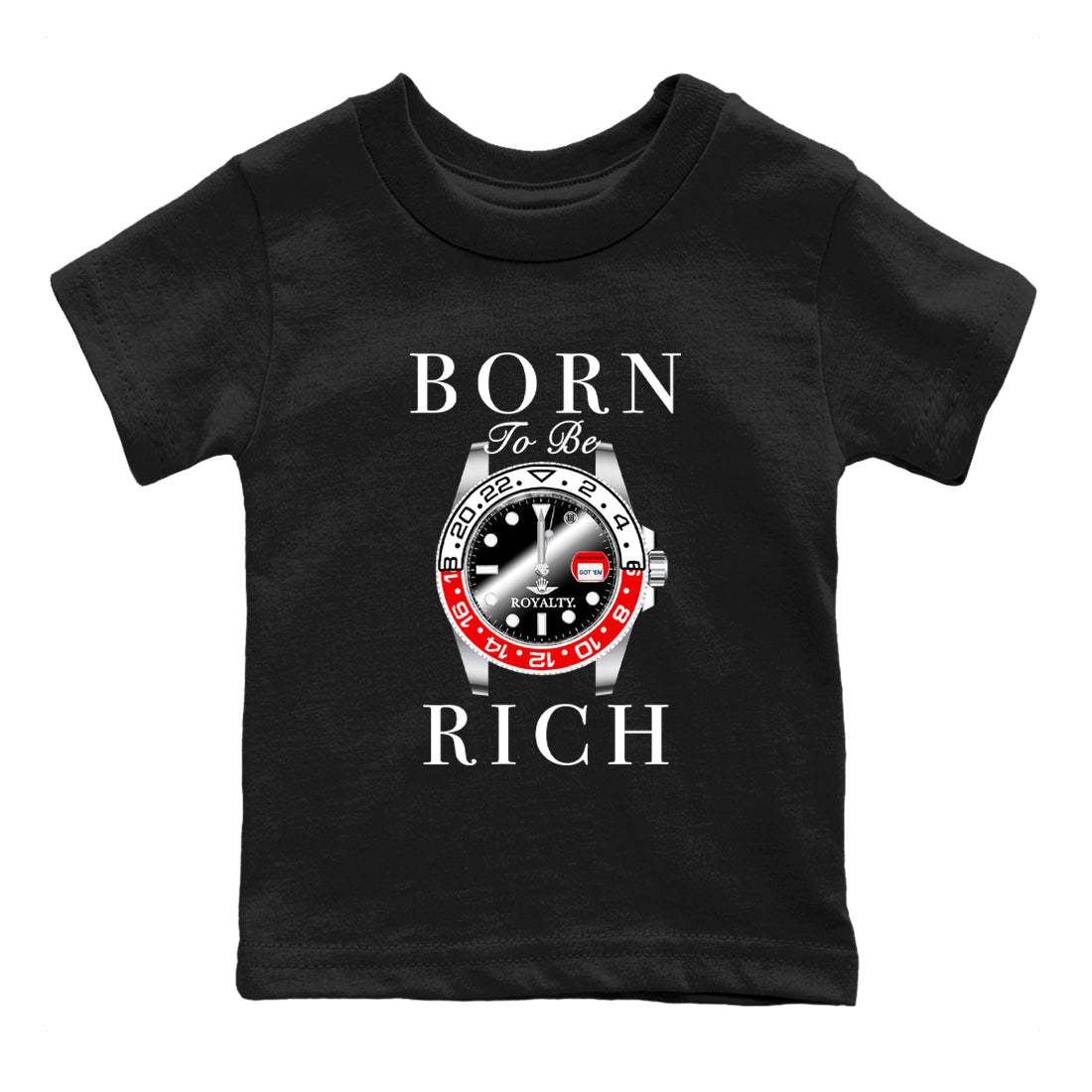 Born To Be Rich snkmatch Tees Kids - Air Jordan 1 Black Toe Reimagined
