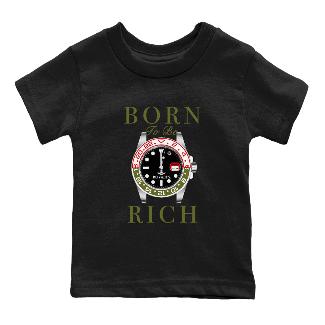 Born To Be Rich snkmatch Tees Kids - Air Jordan 1 Travis Scott Medium Olive