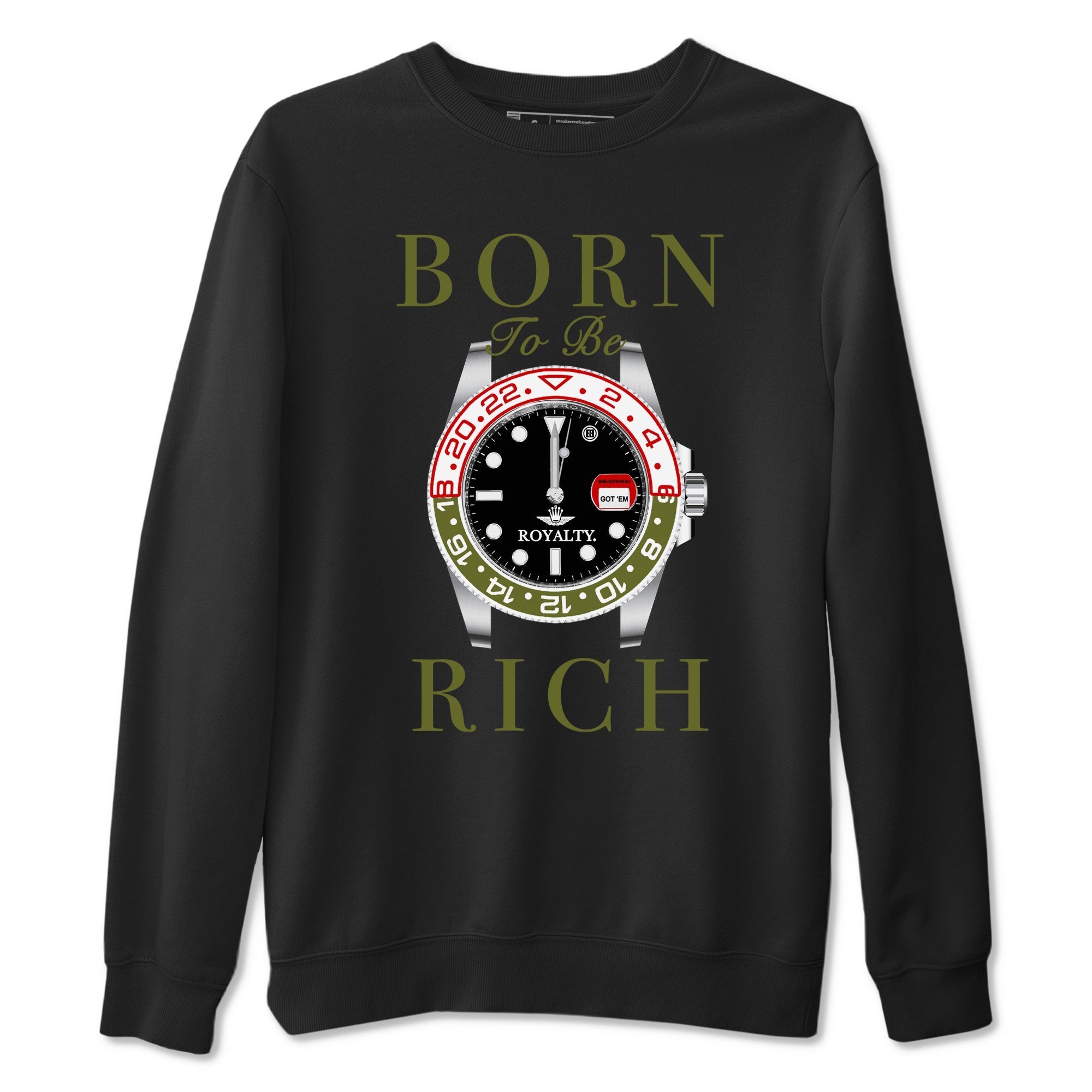 Born To Be Rich snkmatch Tees - Air Jordan 1 Travis Scott Medium Olive