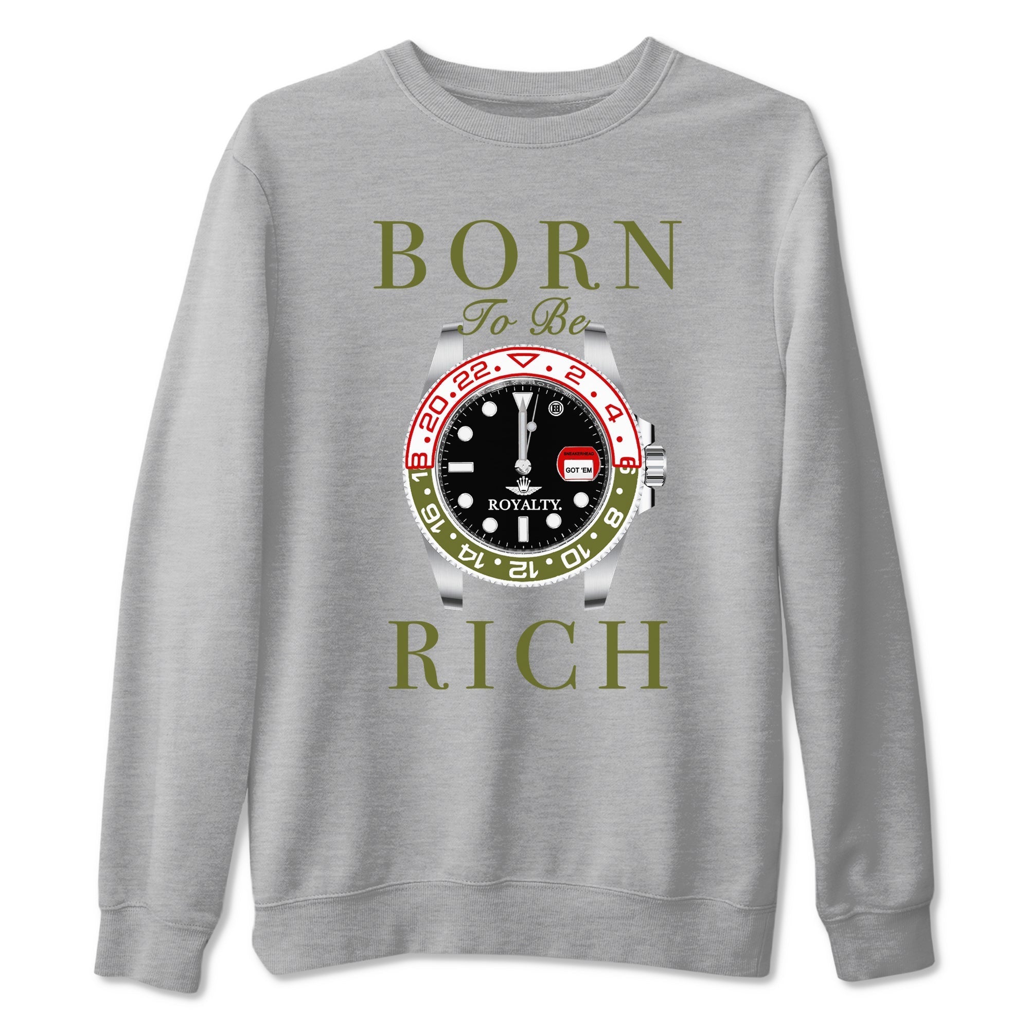 Born To Be Rich snkmatch Tees - Air Jordan 1 Travis Scott Medium Olive