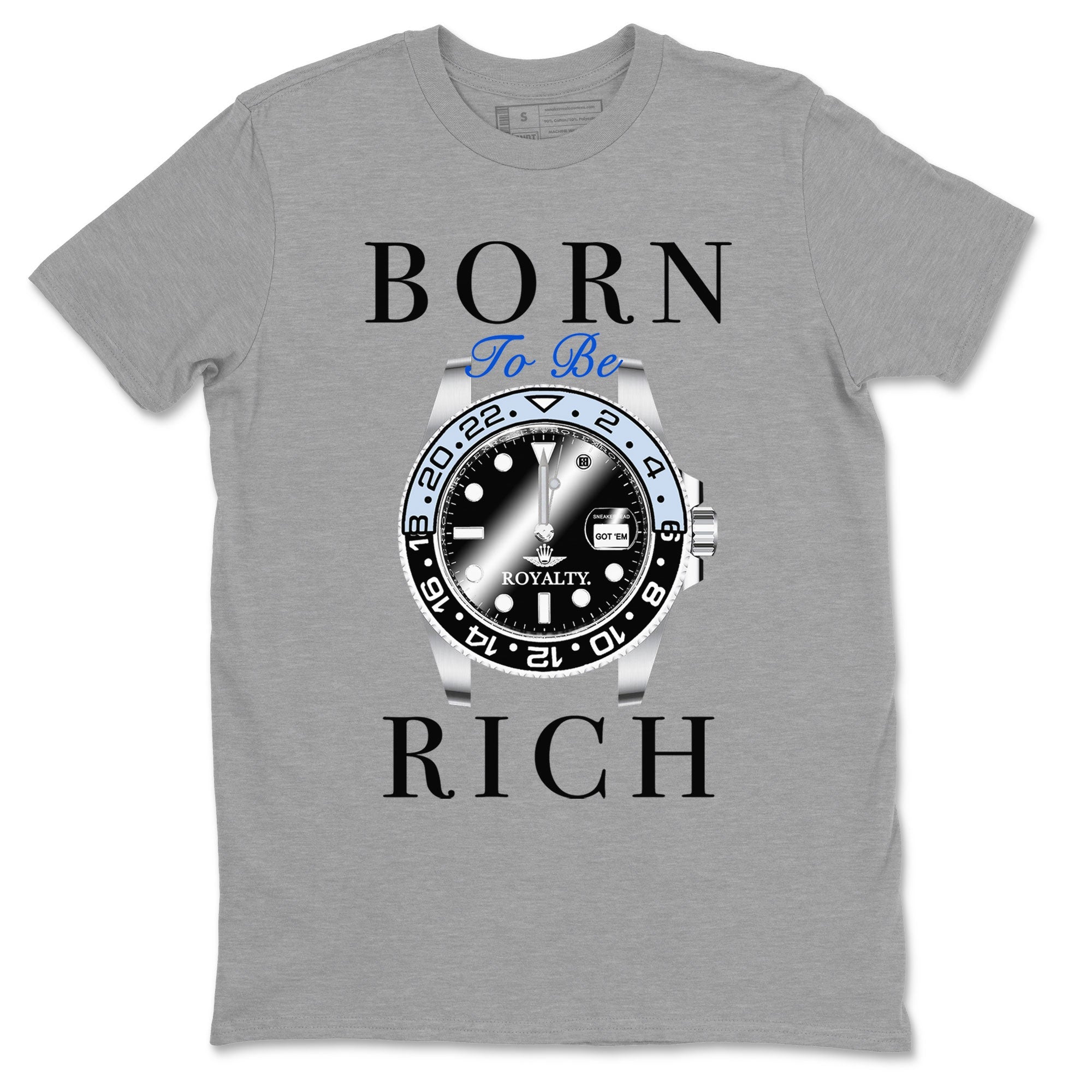 Born To Be Rich snkmatch Tees - Air Jordan 11 Black and Varsity Royal