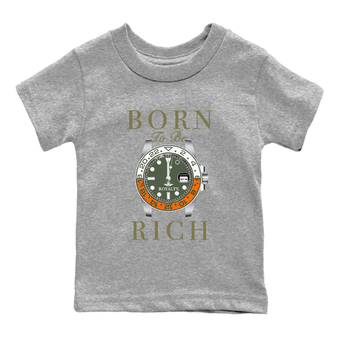 Born To Be Rich snkmatch Tees Kids - Air Jordan 5 Olive