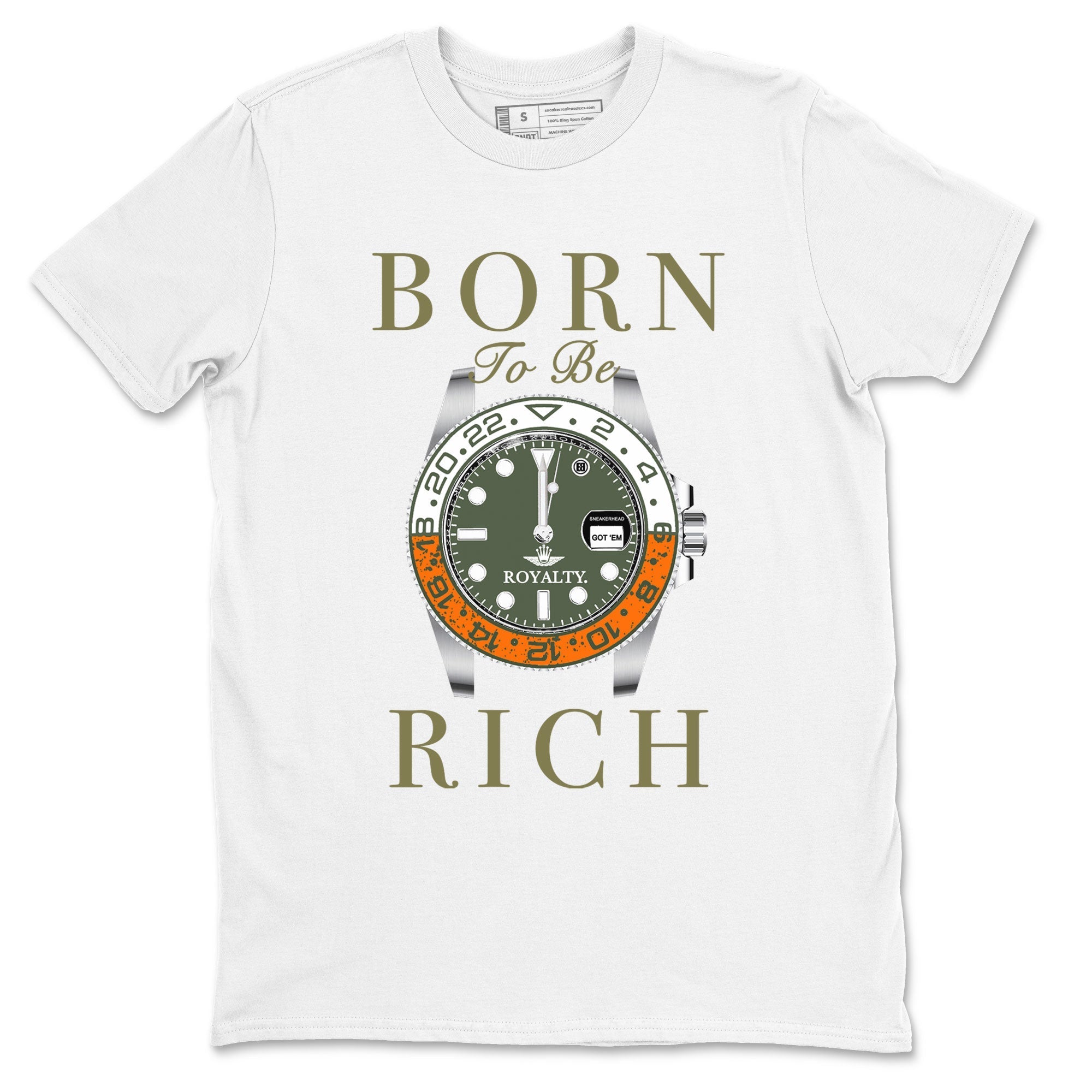Born To Be Rich snkmatch Tees - Air Jordan 5 Olive