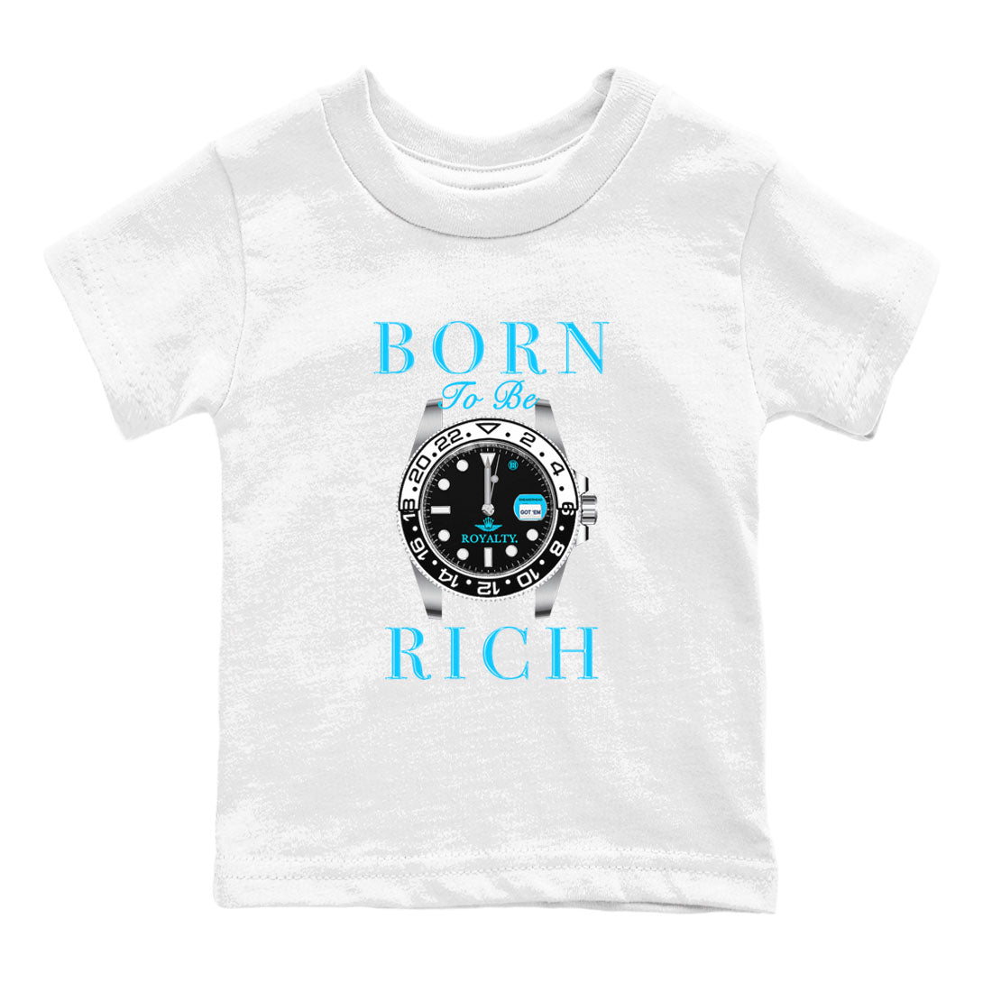 Born To Be Rich snkmatch Tees Kids - Air Jordan 9 Powder Blue