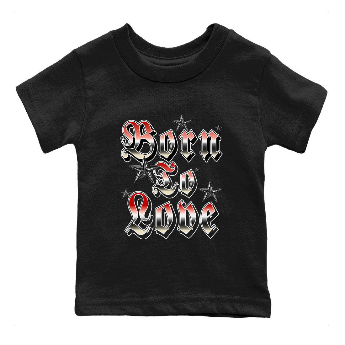 Born To Love snkmatch Tees Kids - Air Jordan 1 Black Toe Reimagined