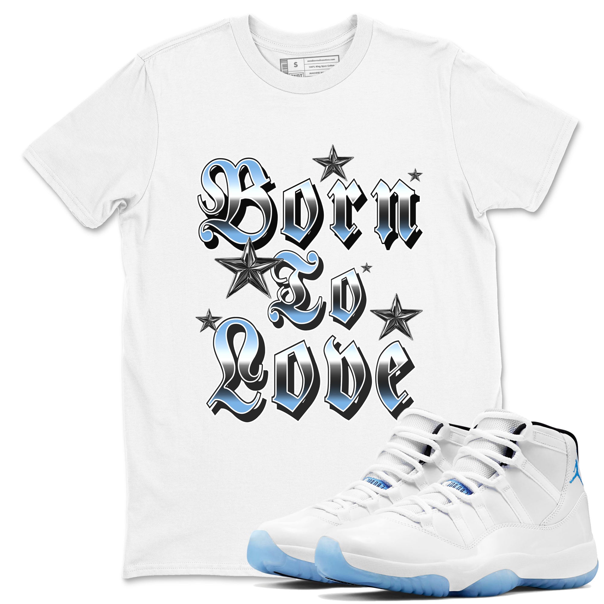 Born To Love snkmatch Tees - Air Jordan 11 Legend Blue