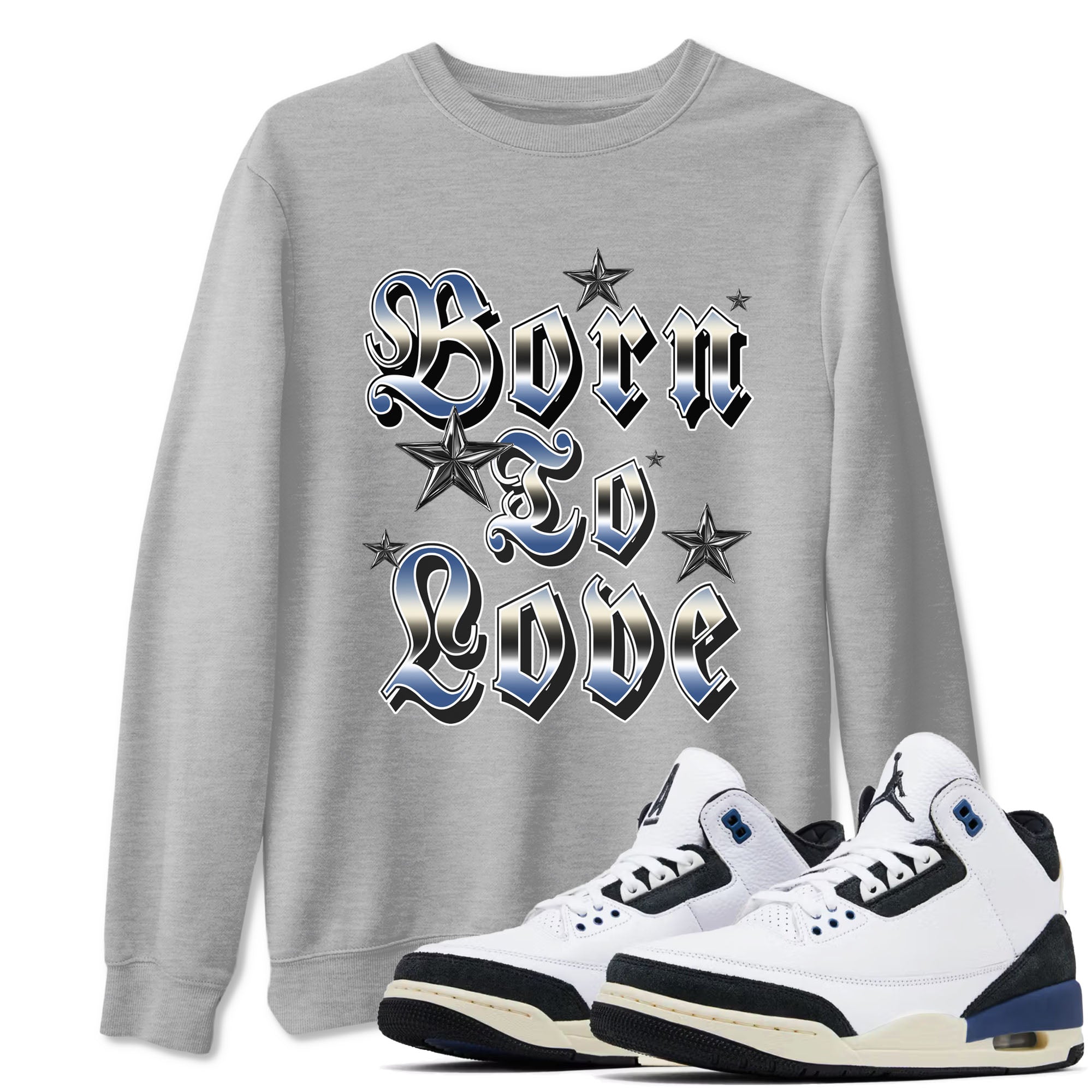Born To Love snkmatch Tees - Air Jordan 3 A Ma Maniere x Diffused Blue