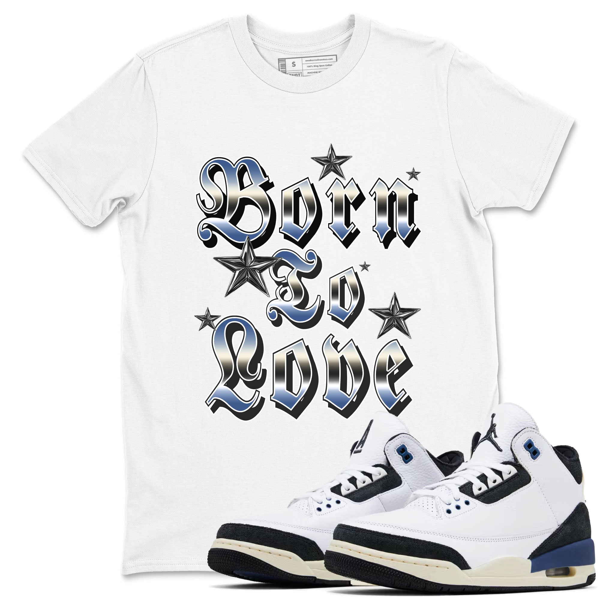 Born To Love snkmatch Tees - Air Jordan 3 A Ma Maniere x Diffused Blue