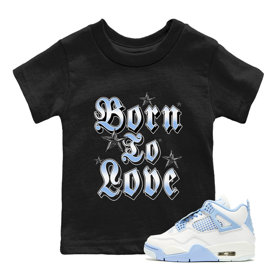 Born To Love snkmatch Tees Kids - Air Jordan 4 Aluminum