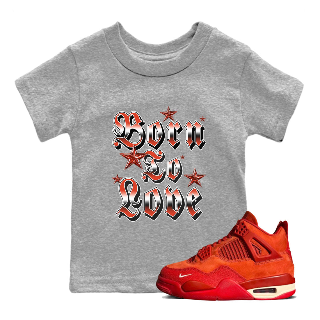 Born To Love snkmatch Tees Kids - Air Jordan 4 Brick By Brick