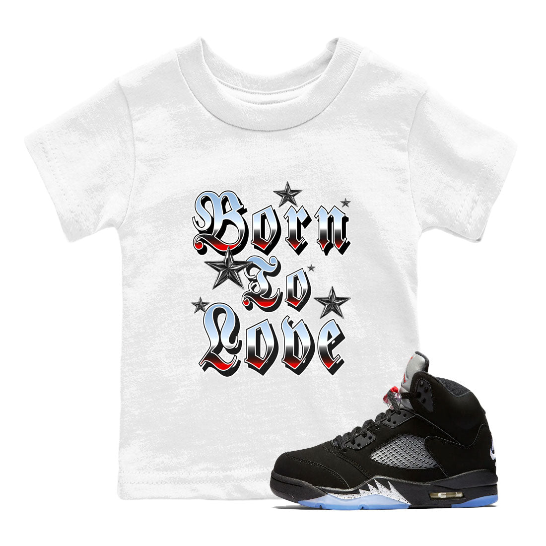 Born To Love snkmatch Tees Kids - Air Jordan 5 Reimagined
