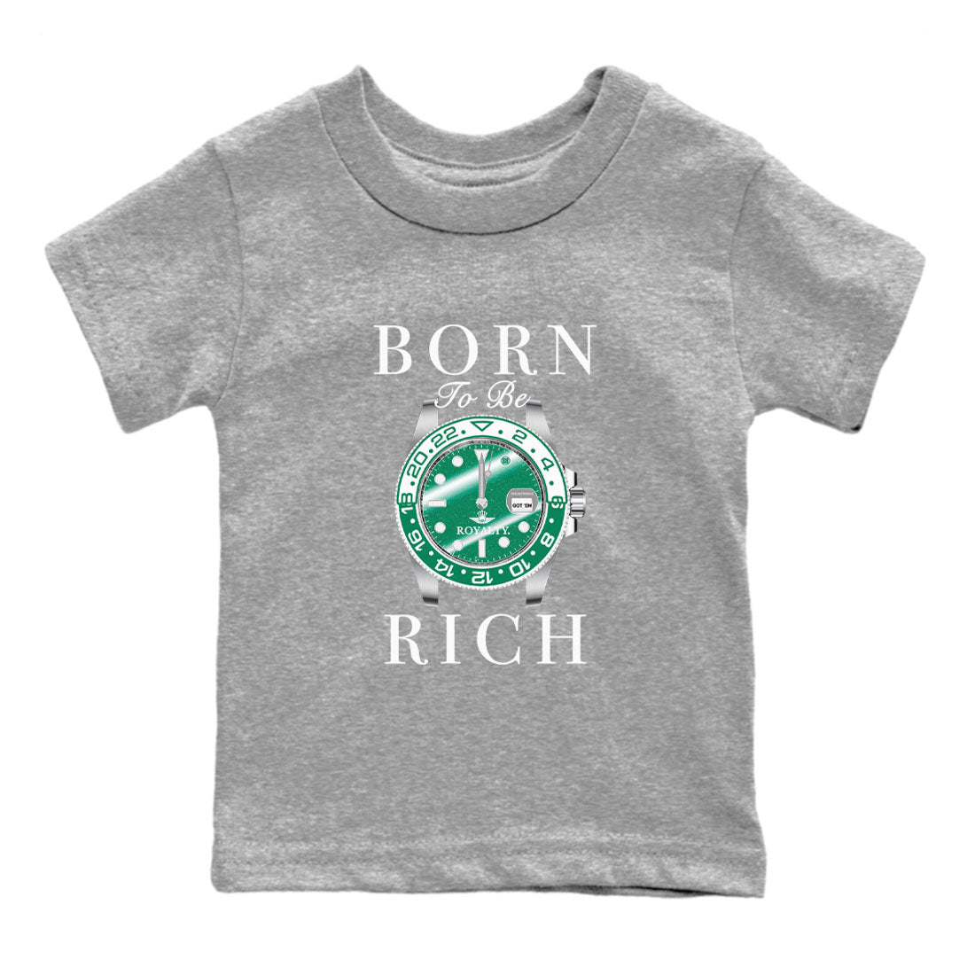 Born To Rich snkmatch Tees Kids - Air Jordan 4 Oxidized Green