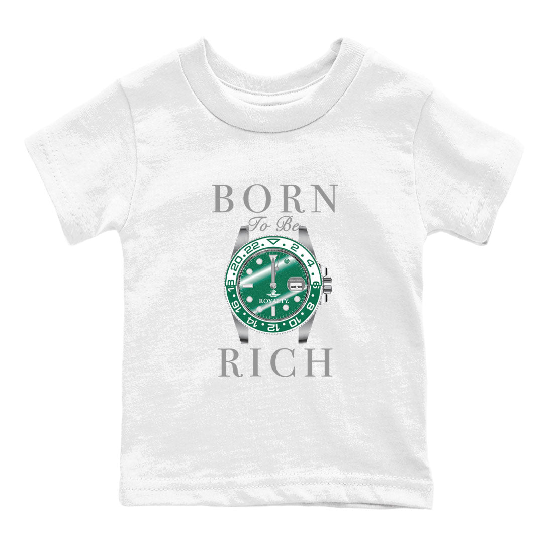 Born To Rich snkmatch Tees Kids - Air Jordan 4 Oxidized Green