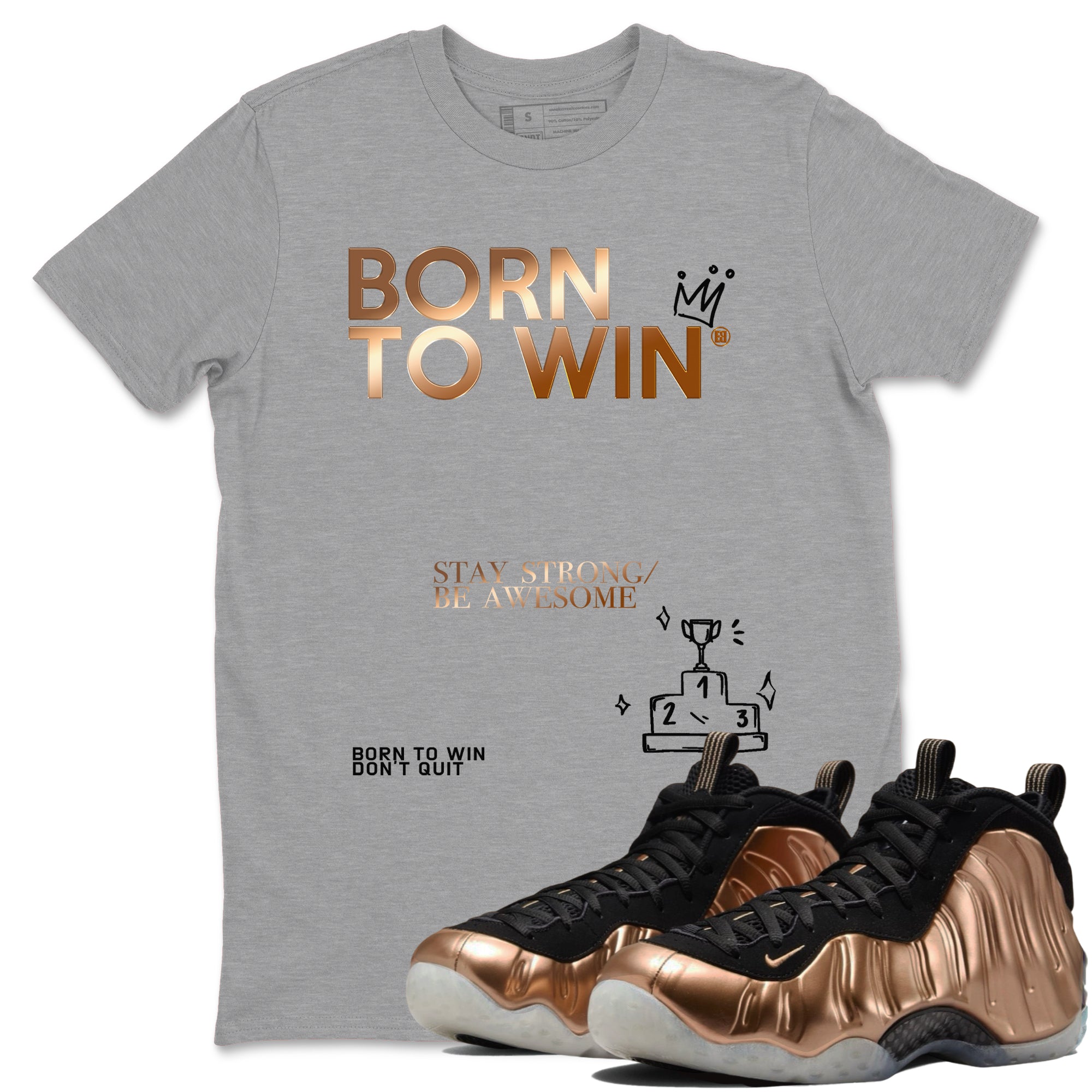 Born To Win snkmatch Tees - Air Foamposite One Metallic Copper