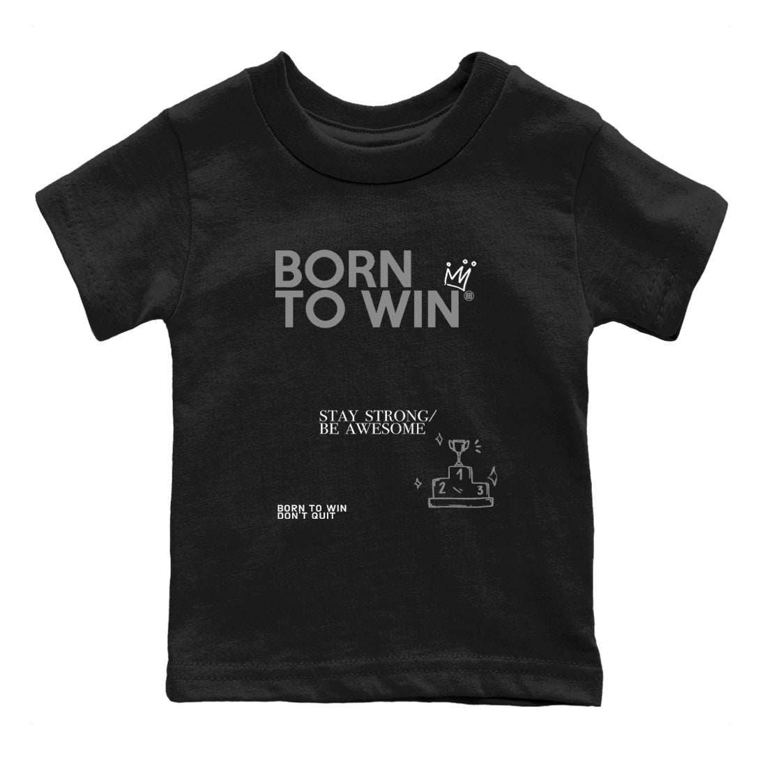 Born To Win snkmatch Tees Kids - Air Jordan 1 Wolf Grey