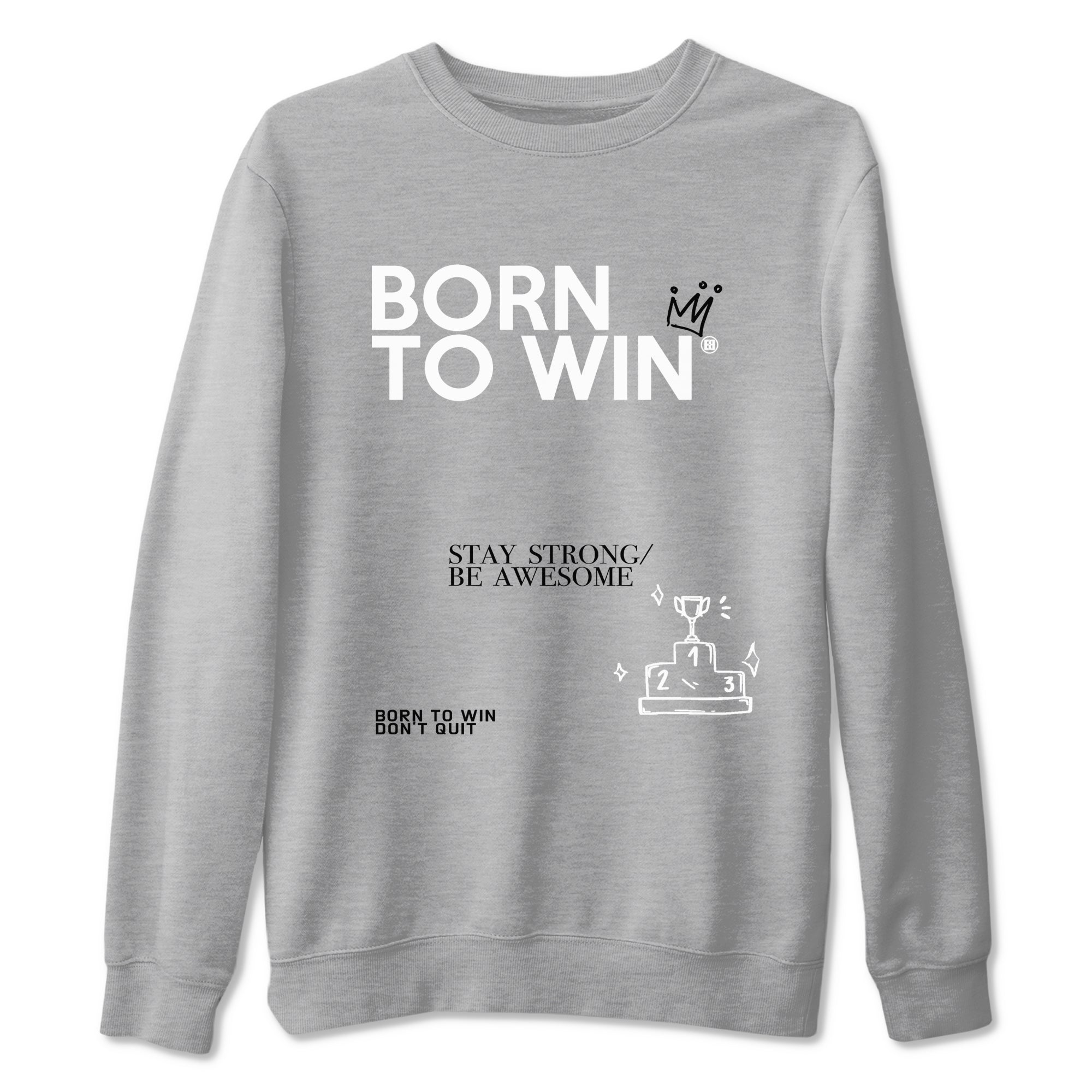 Born To Win snkmatch Tees - Air Jordan 1 Wolf Grey