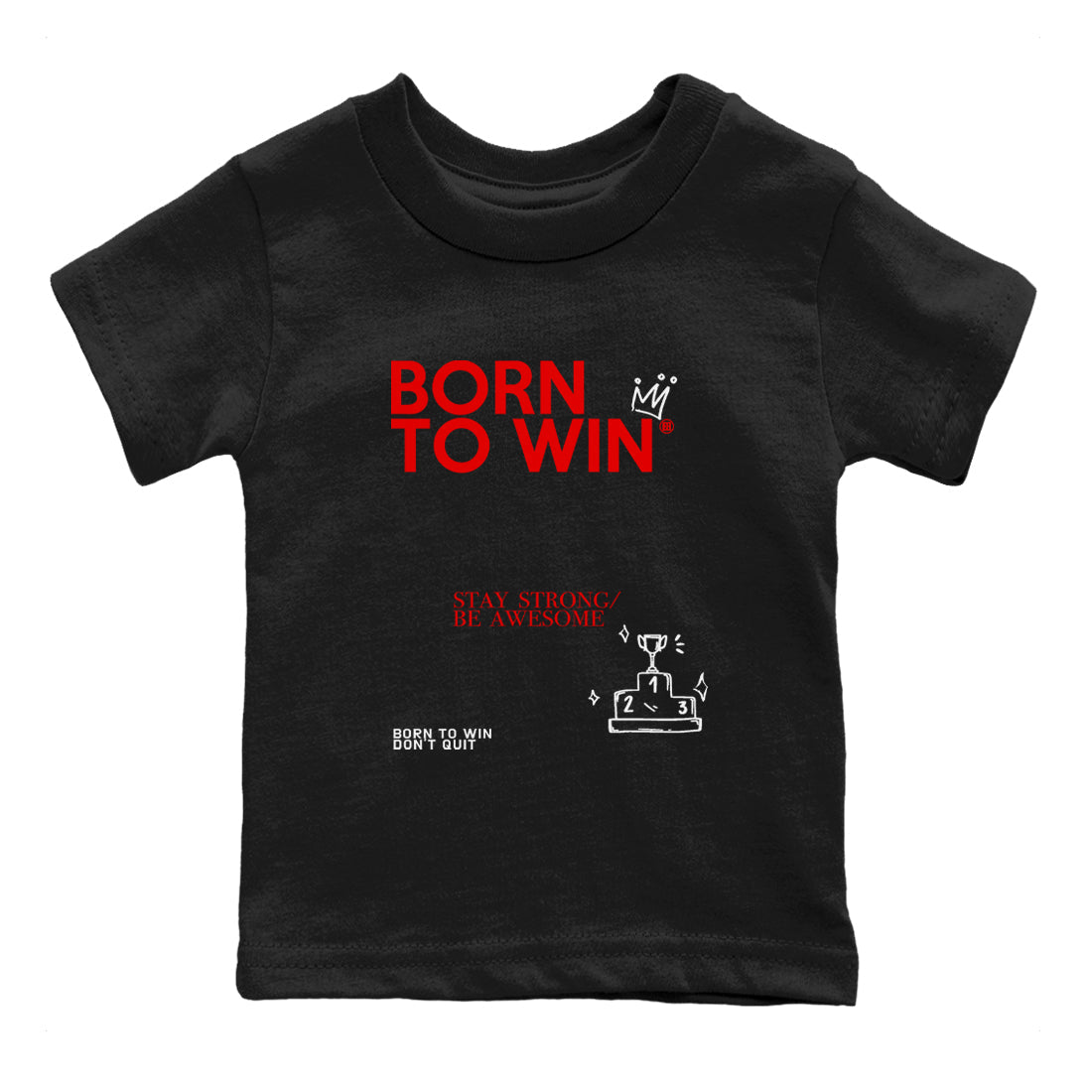Born To Win snkmatch Tees Kids - Air Jordan 1 Black Toe Reimagined