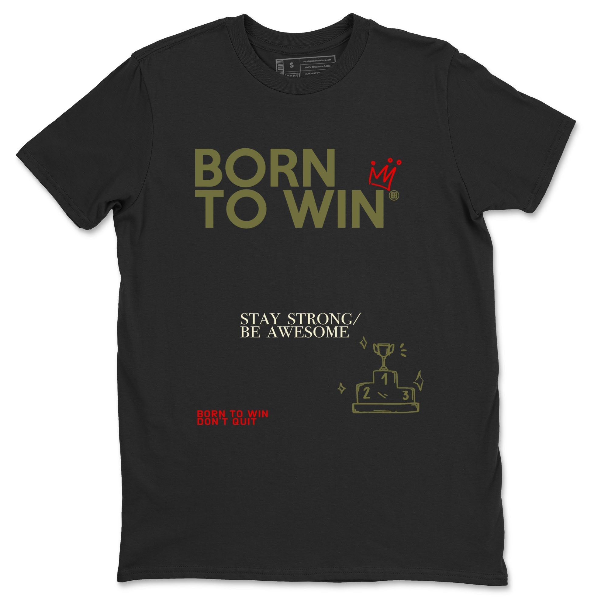 Born To Win snkmatch Tees - Air Jordan 1 Travis Scott Medium Olive