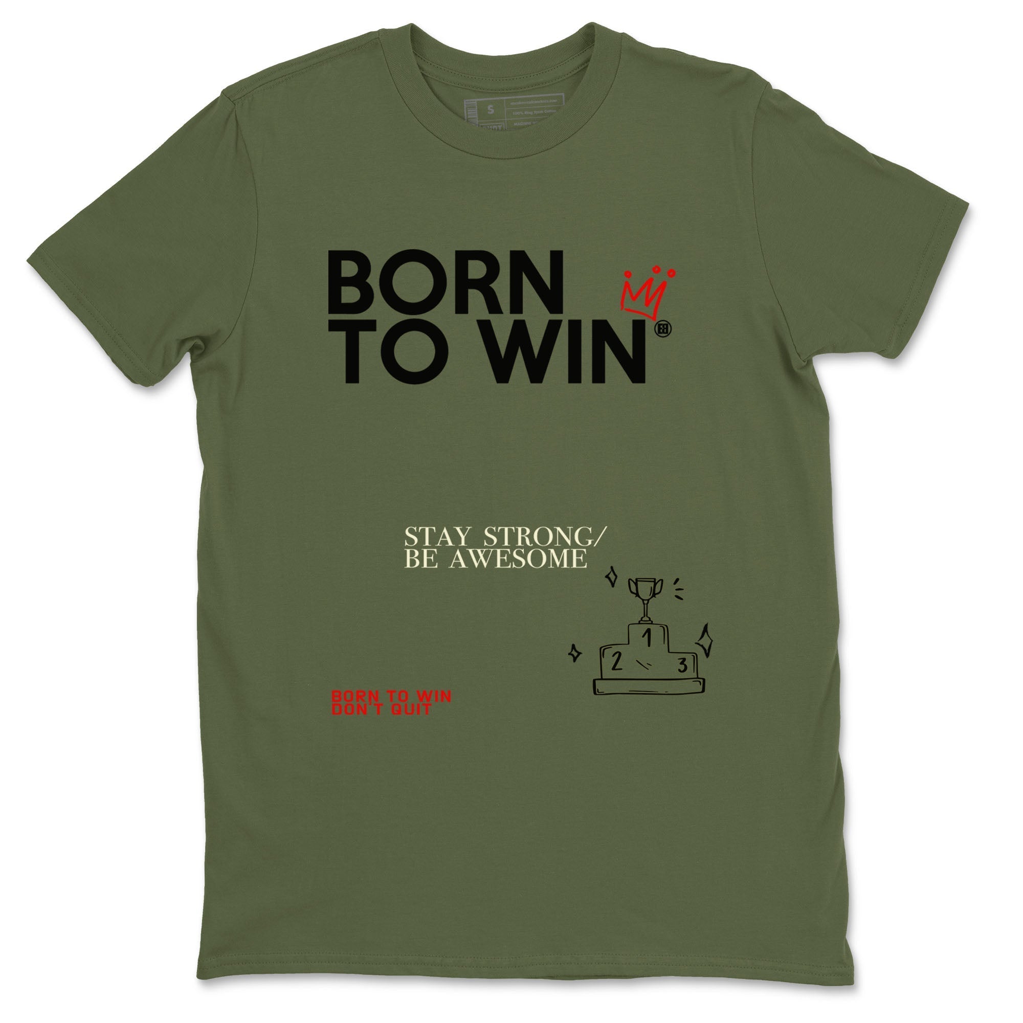 Born To Win snkmatch Tees - Air Jordan 1 Travis Scott Medium Olive