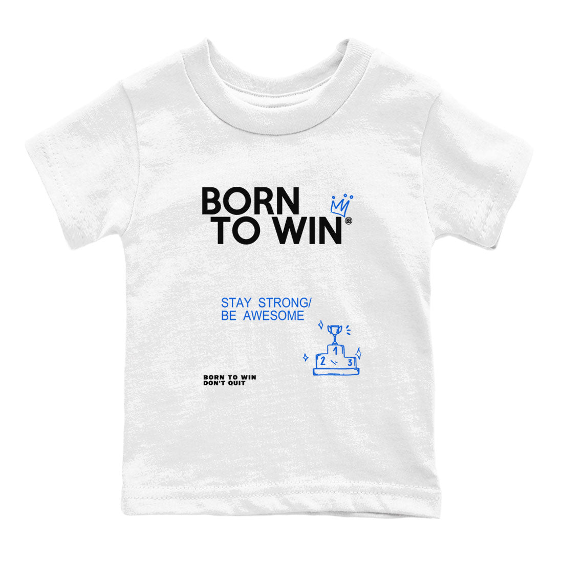 Born To Win snkmatch Tees Kids - Air Jordan 11 Black and Varsity Royal