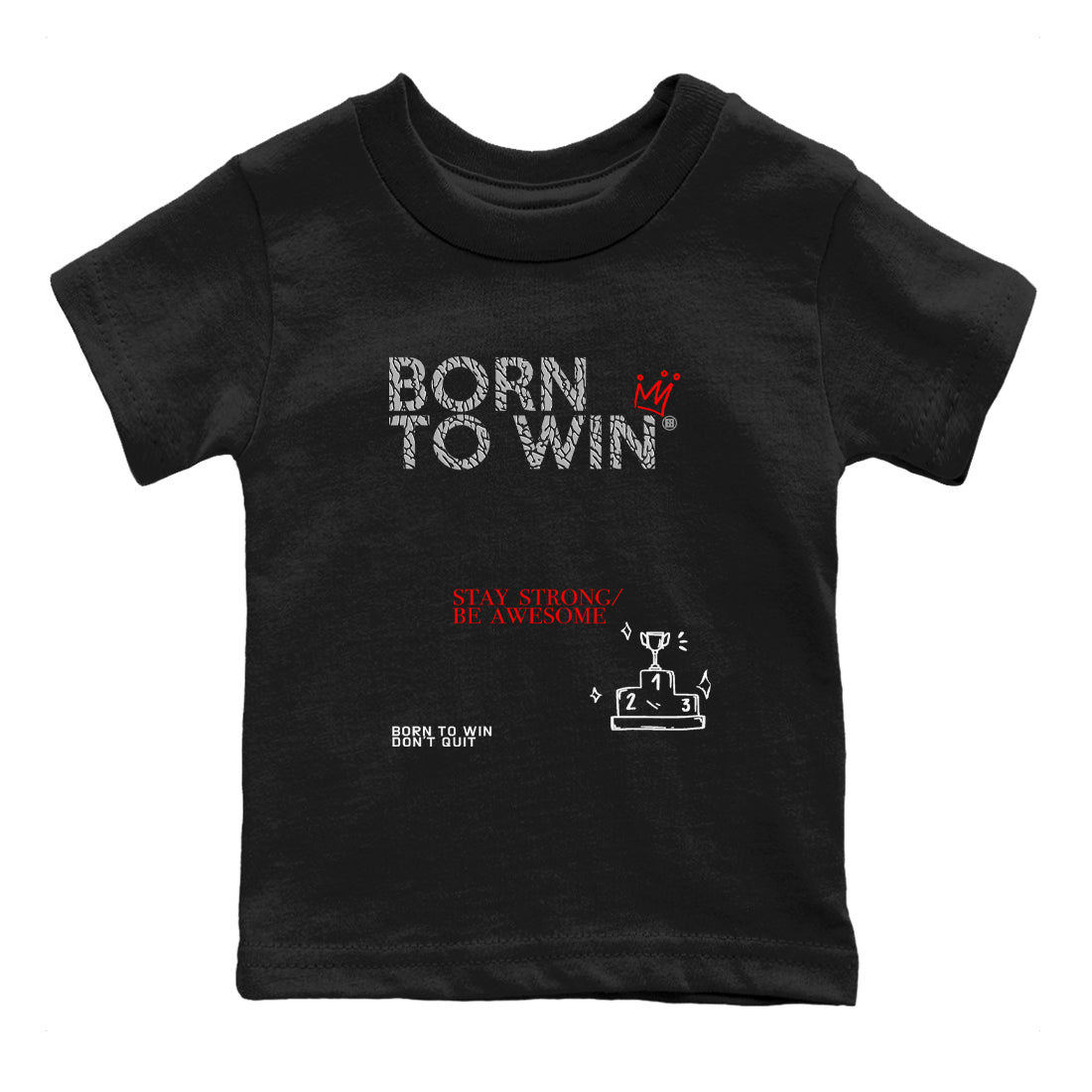 Born To Win snkmatch Tees Kids - Air Jordan 3 Black Cement
