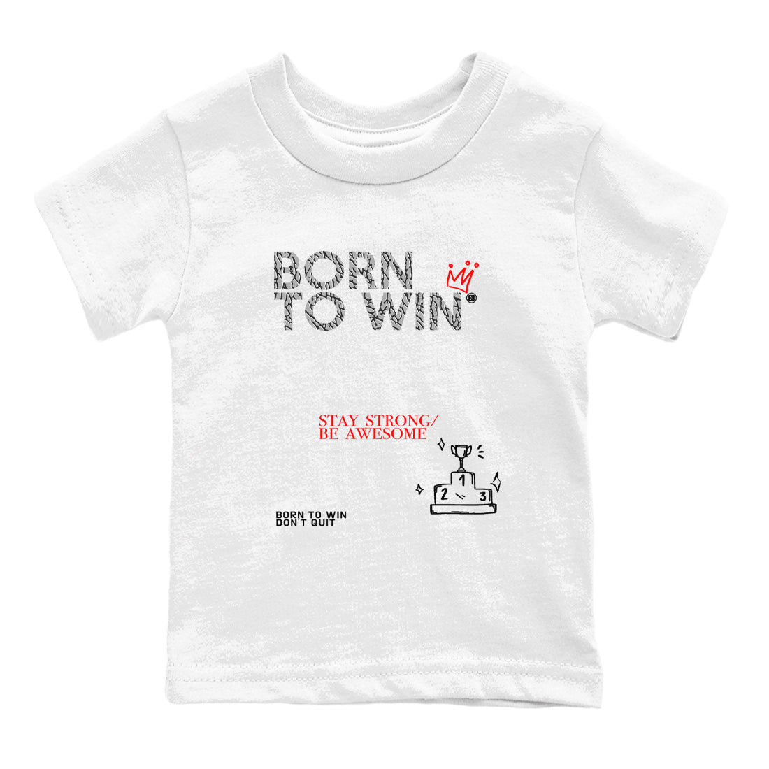 Born To Win snkmatch Tees Kids - Air Jordan 3 Black Cement