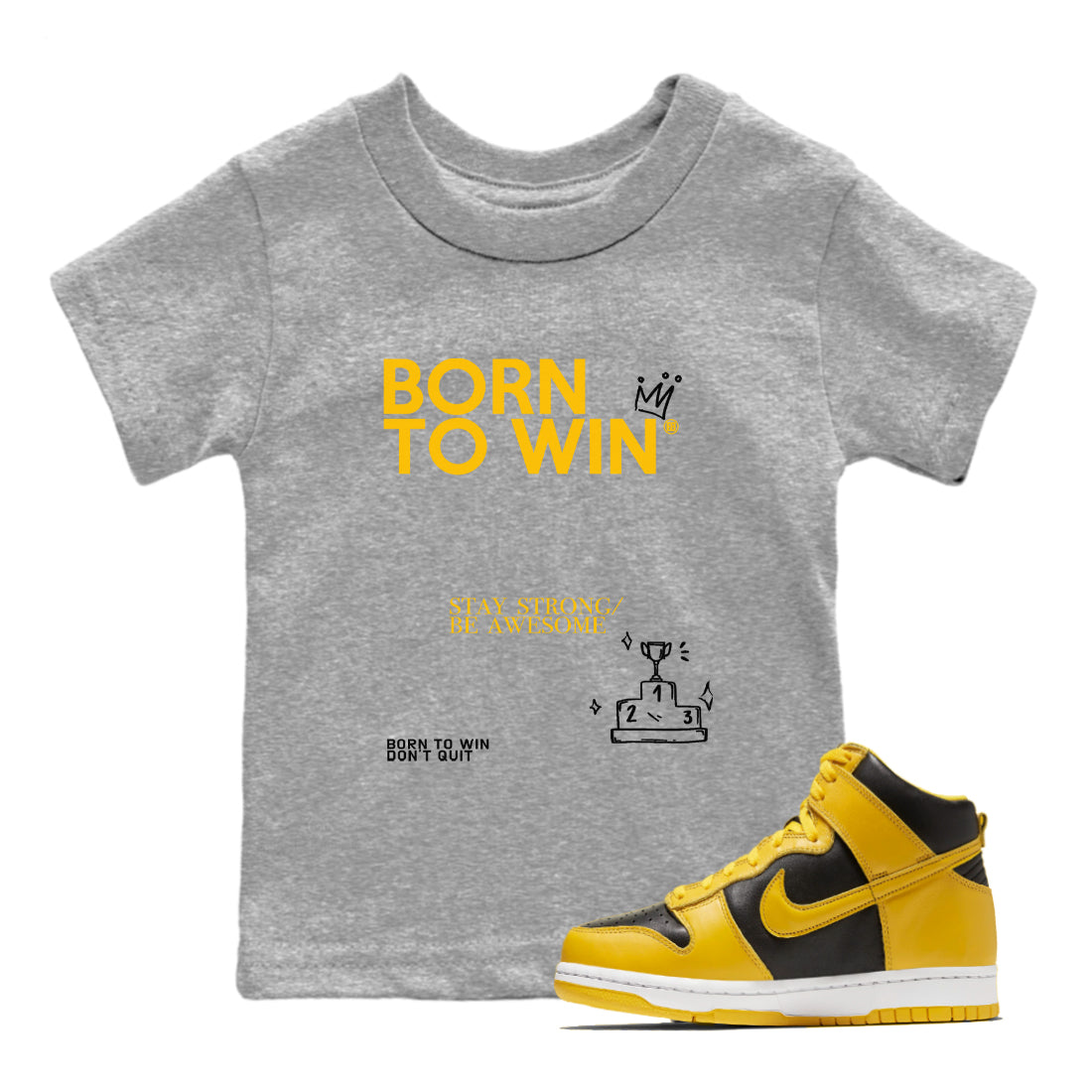 Born To Win snkmatch Tees Kids - Dunk High Pollen