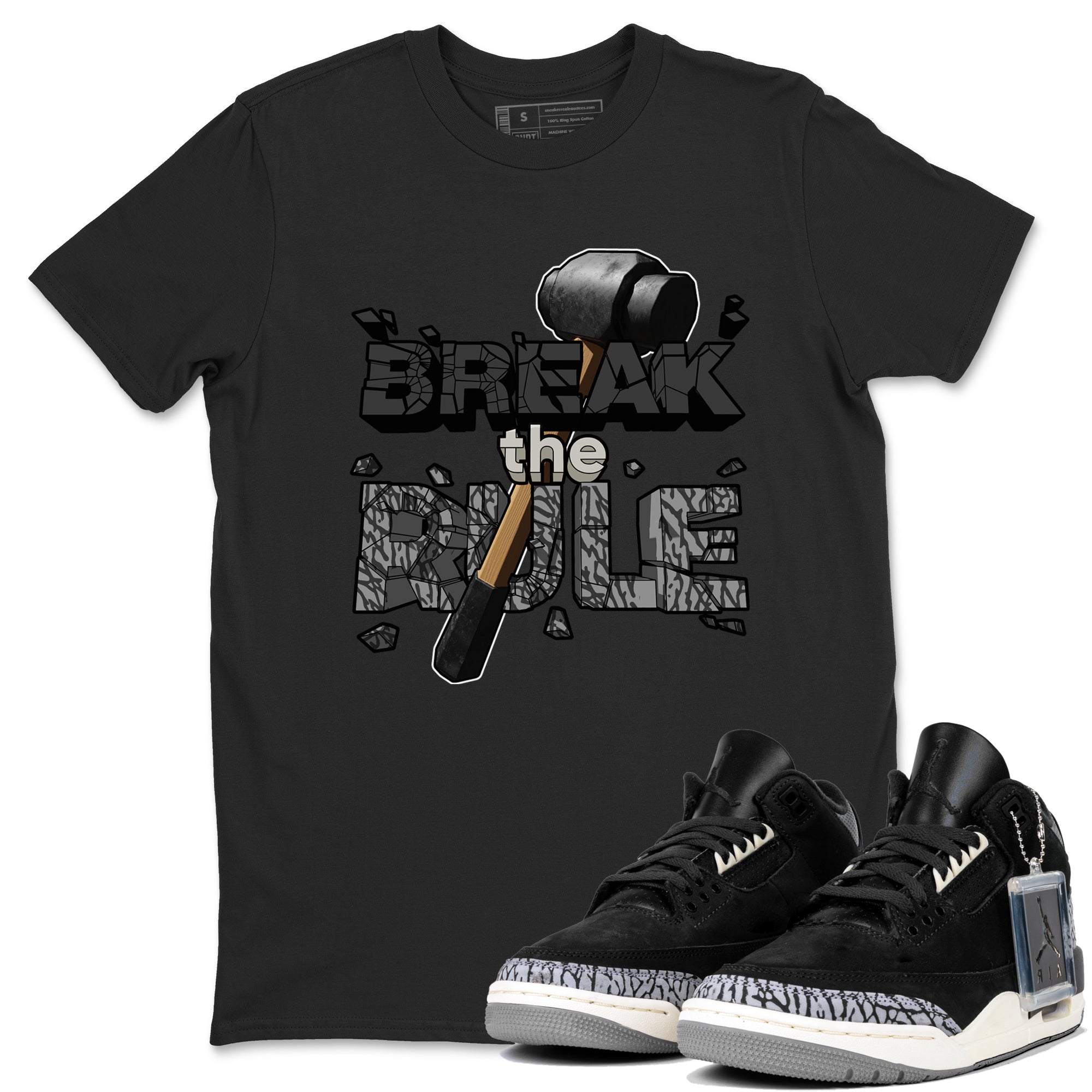 Break The Rule snkmatch Tee - Air Jordan 3 Off Noir