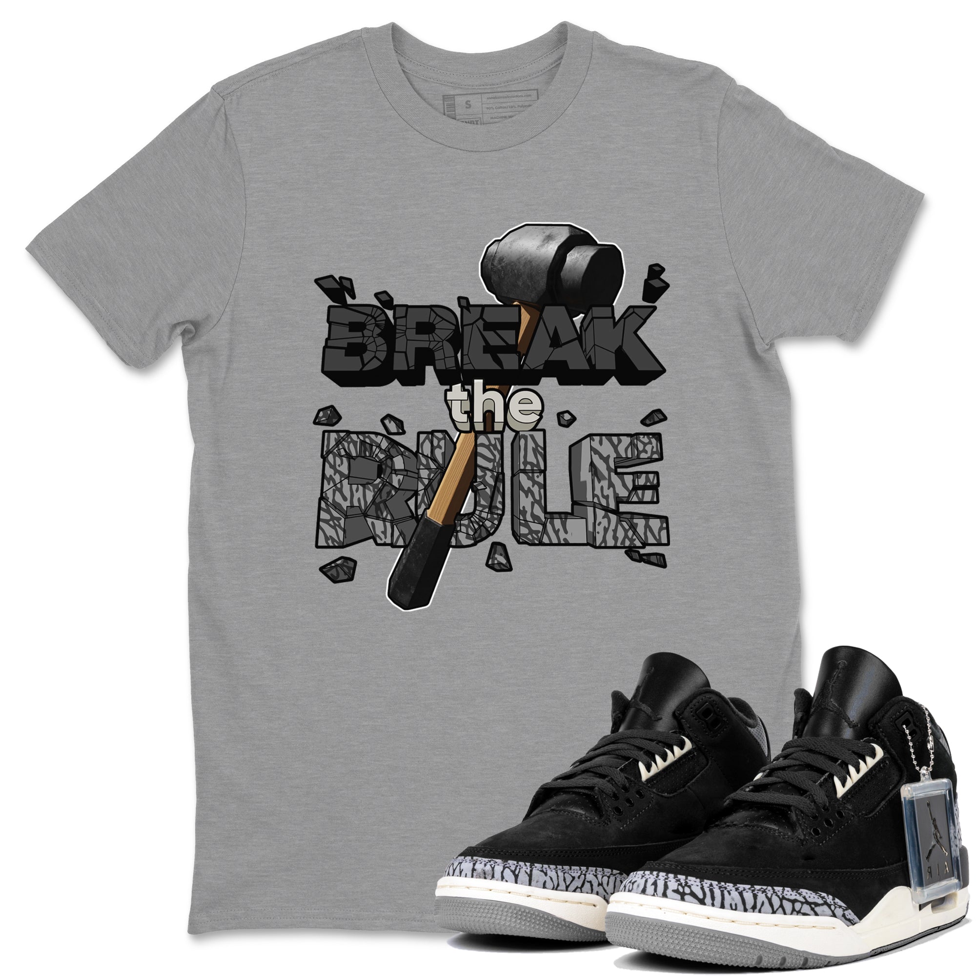 Break The Rule snkmatch Tee - Air Jordan 3 Off Noir
