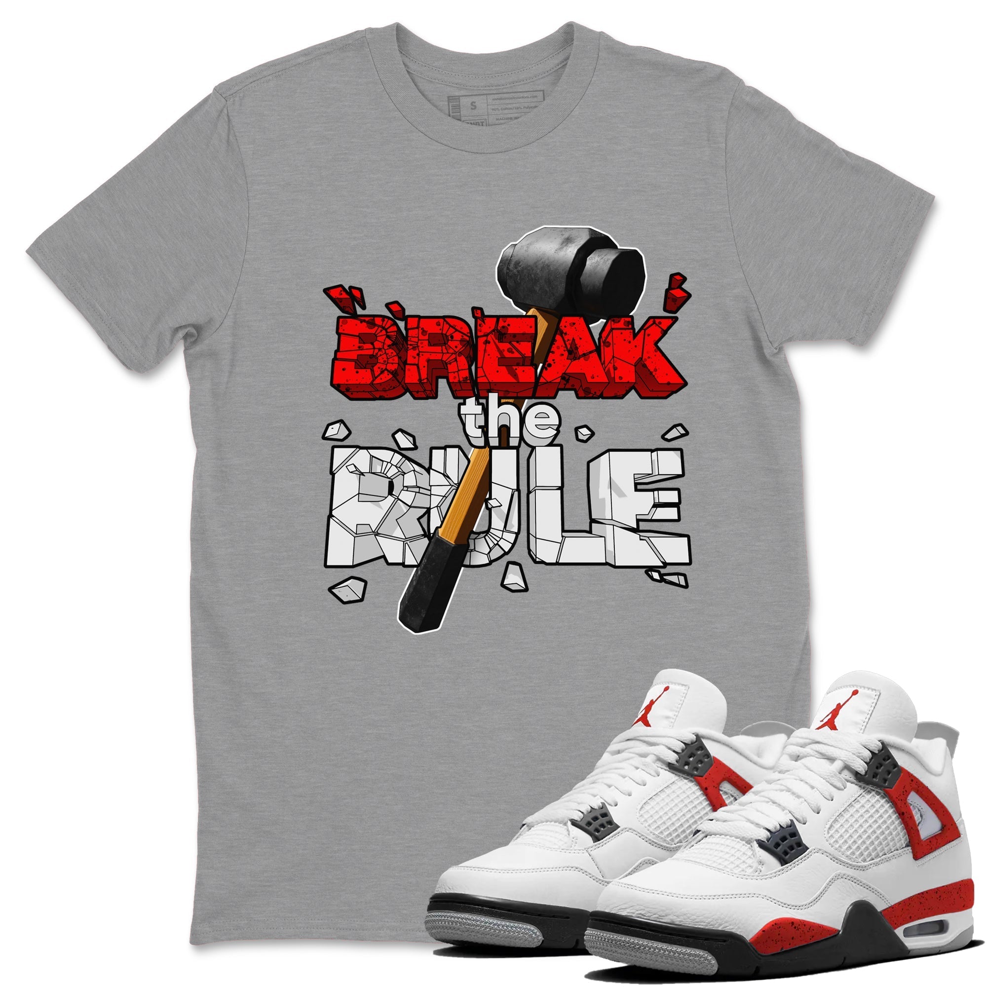 Break The Rule snkmatch Tee - Air Jordan 4 Red Cement