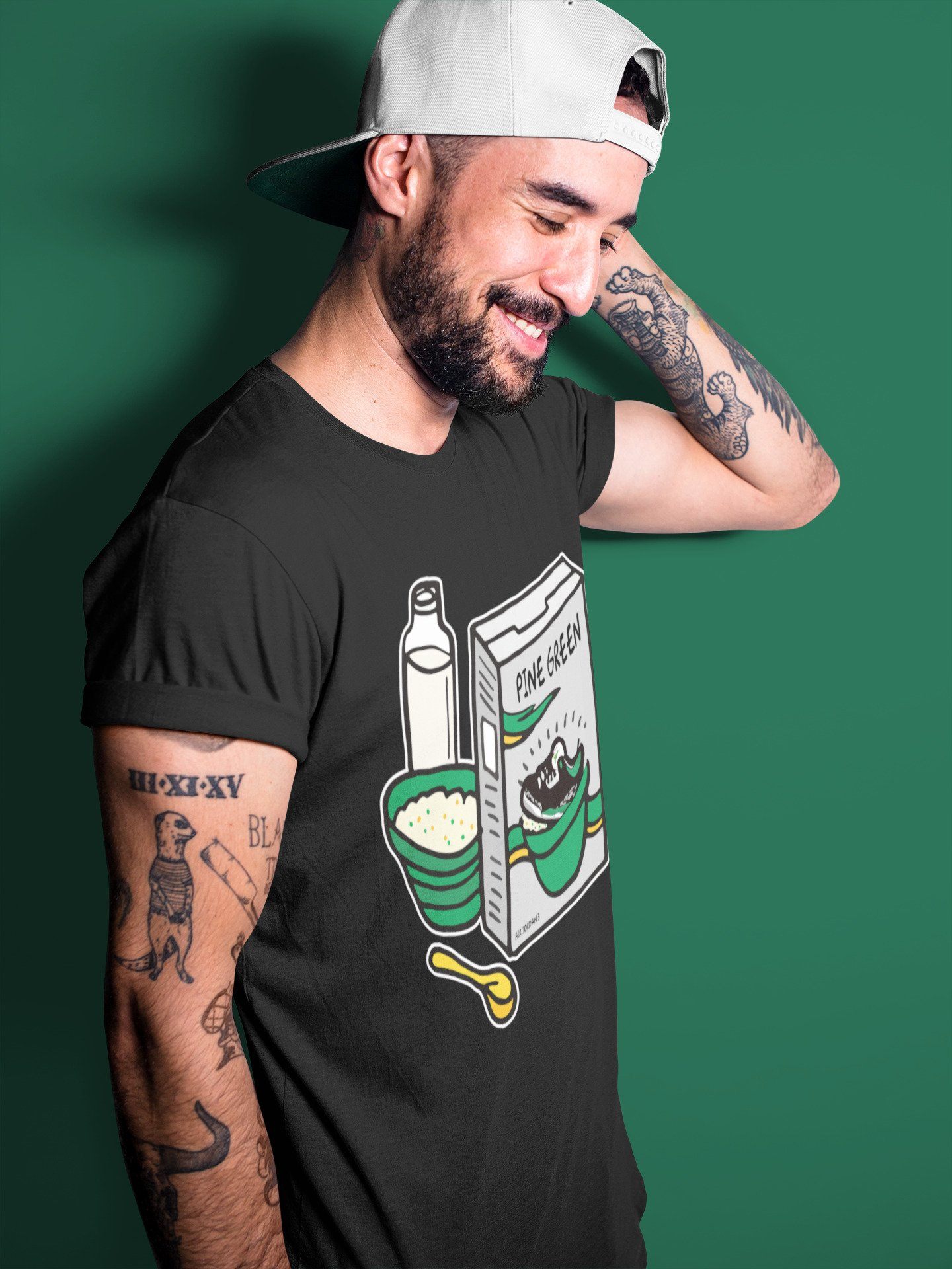 Breakfast Cereal Unisex Tops - Air Jordan 3 Pine Green