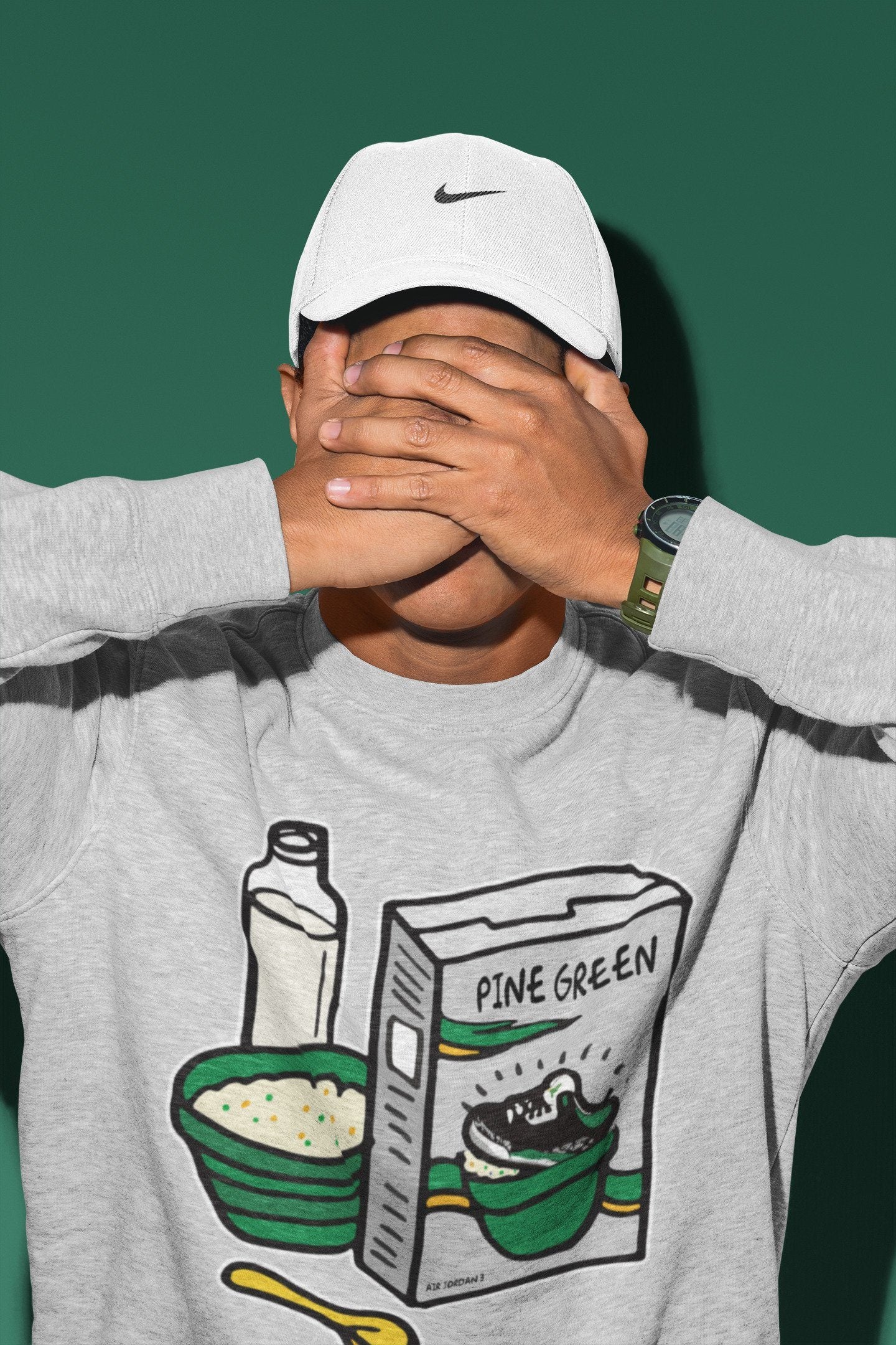 Breakfast Cereal Unisex Tops - Air Jordan 3 Pine Green