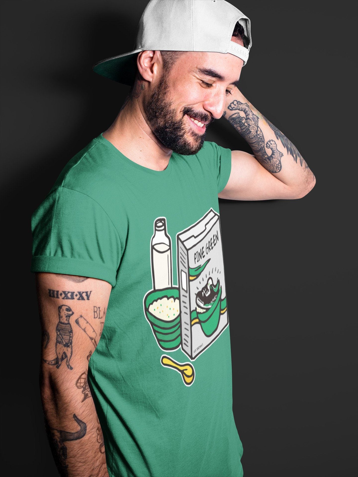 Breakfast Cereal Unisex Tops - Air Jordan 3 Pine Green