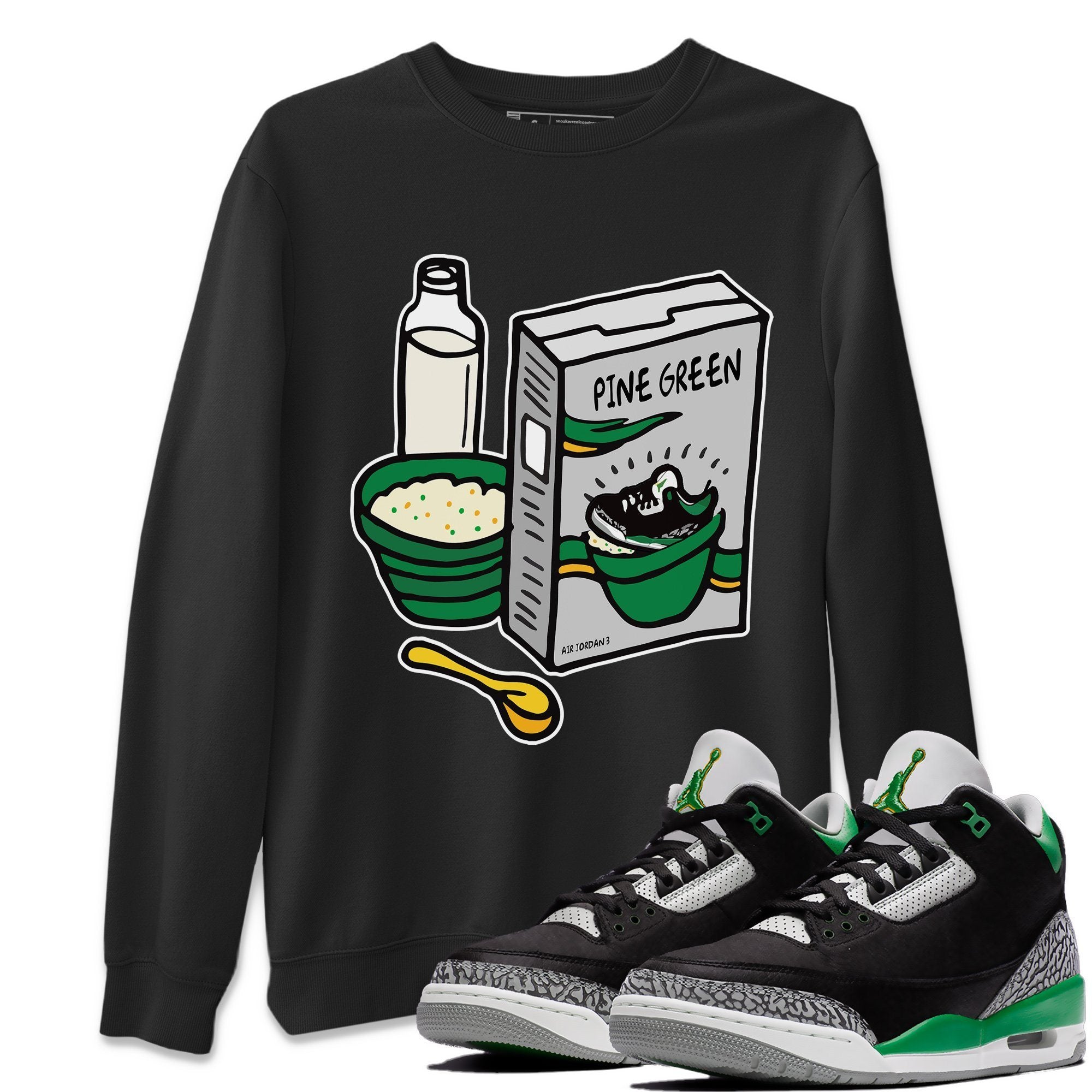 Breakfast Cereal Unisex Tops - Air Jordan 3 Pine Green
