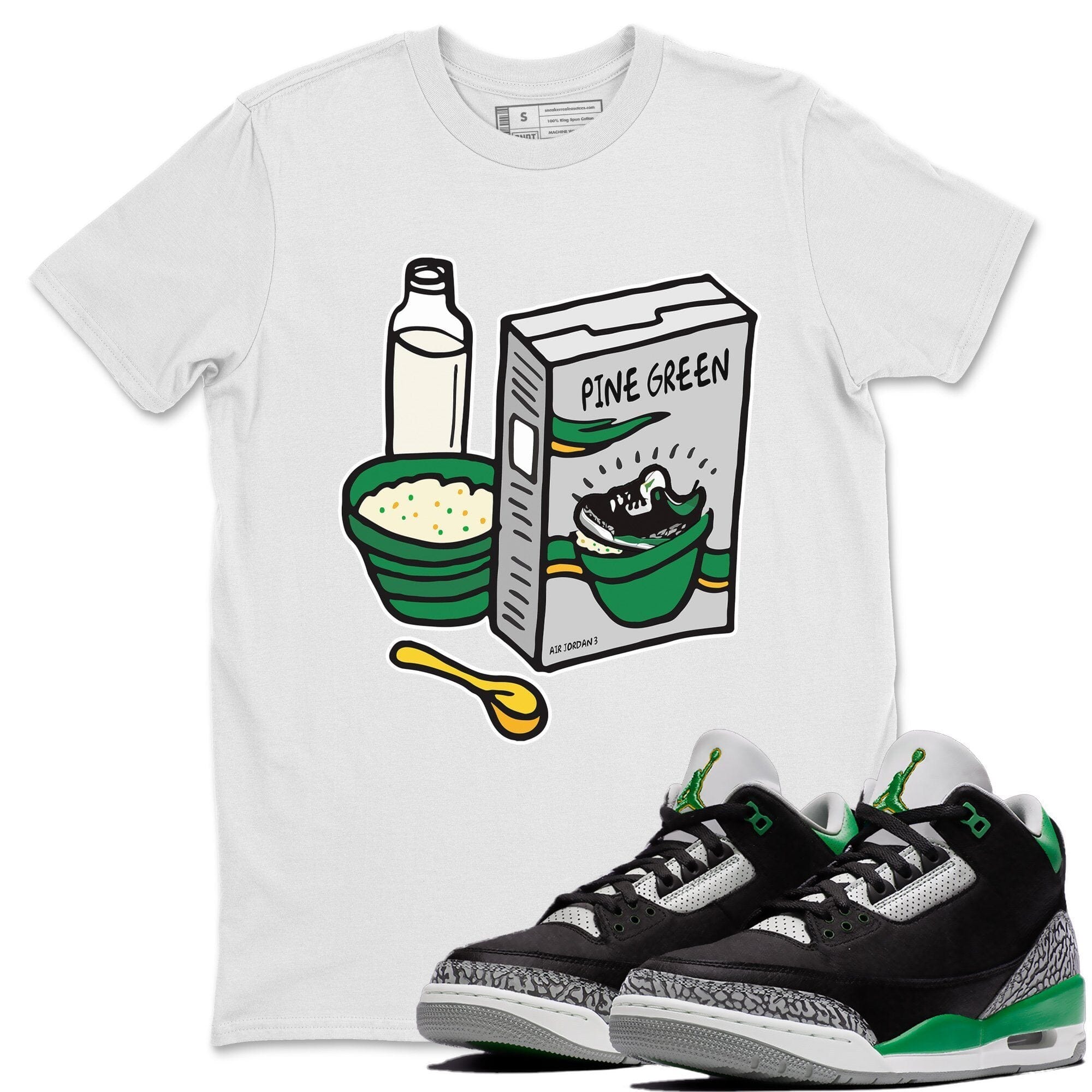 Breakfast Cereal Unisex Tops - Air Jordan 3 Pine Green