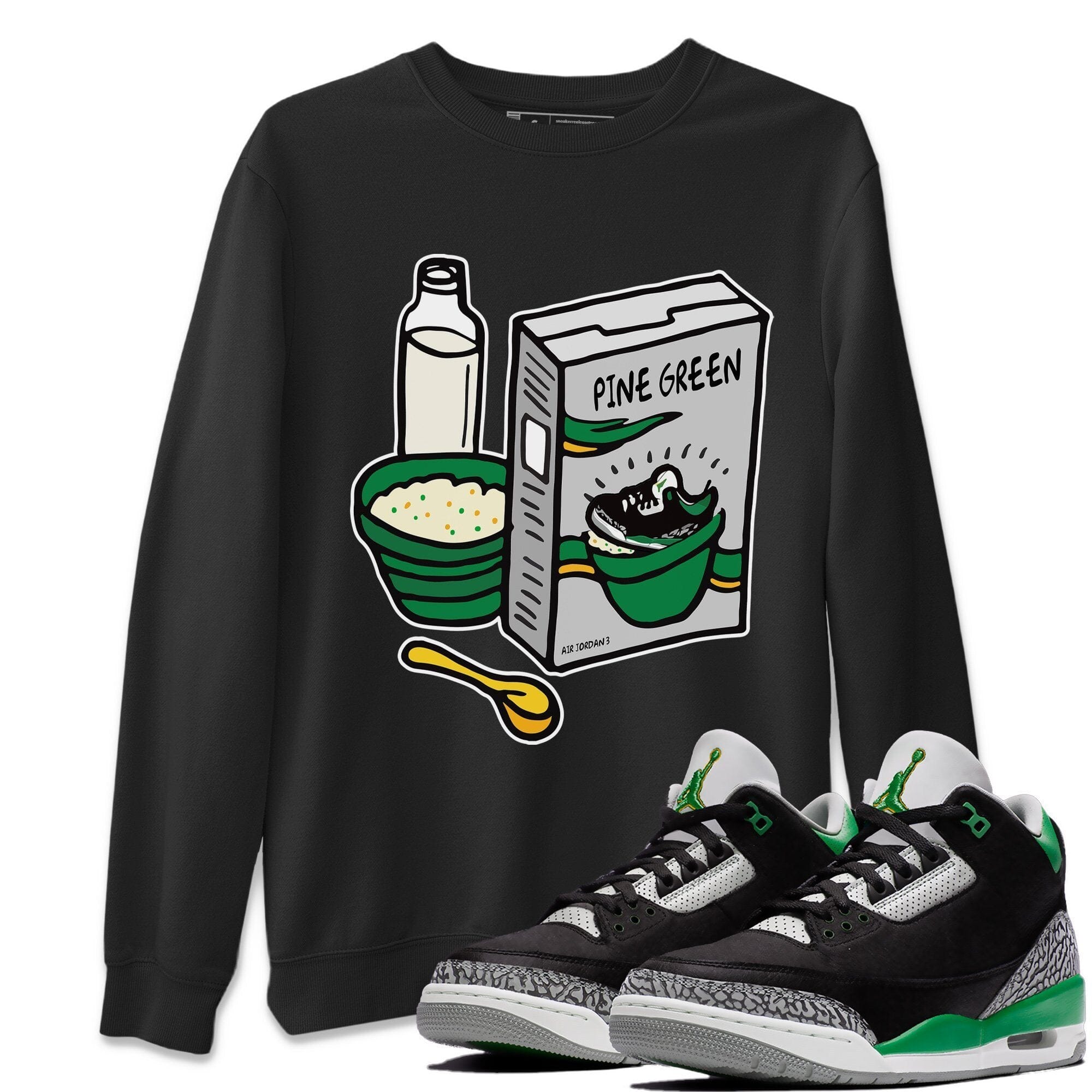 Breakfast Cereal Unisex Tops - Air Jordan 3 Pine Green