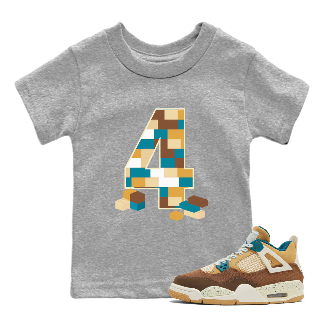 Brick Number Four Kids Tops - Air Jordan 4 Cacao Wow