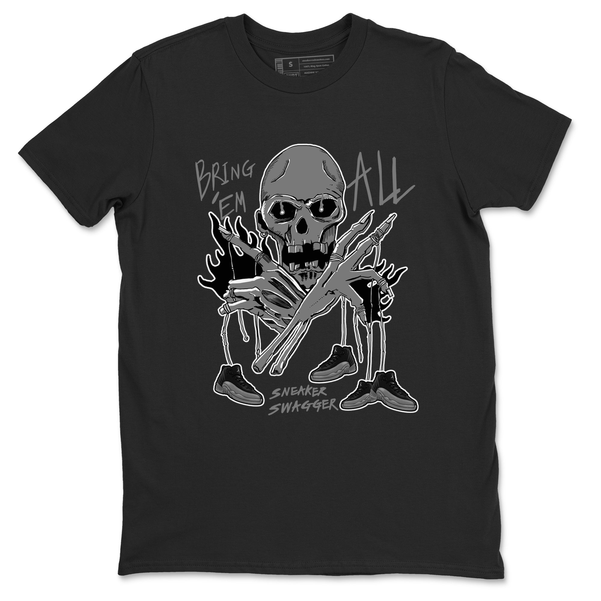Bring 'Em All snkmatch Tees - Air Jordan 12 Black Wolf Grey