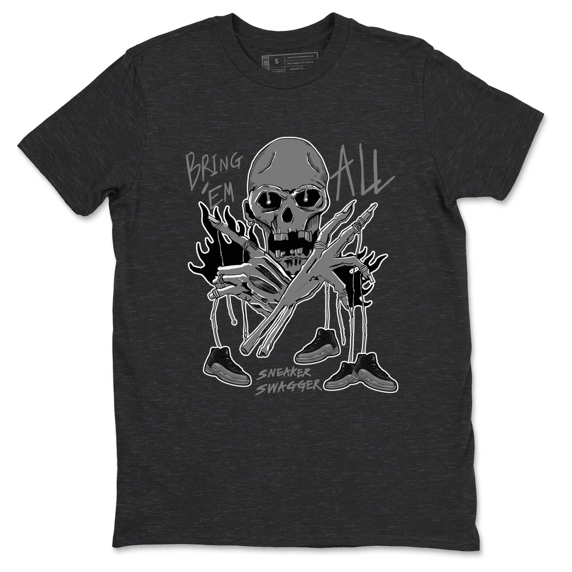 Bring 'Em All snkmatch Tees - Air Jordan 12 Black Wolf Grey