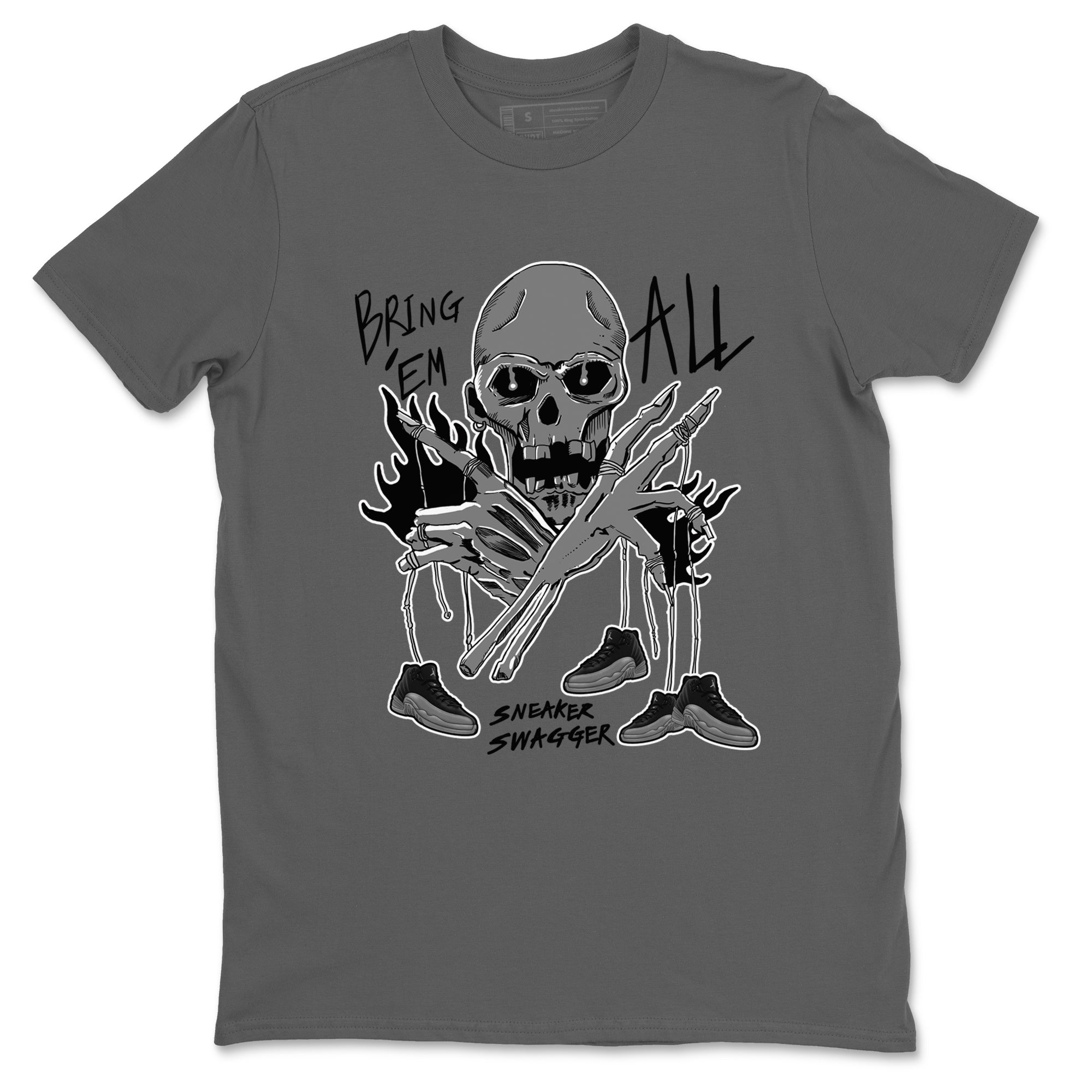 Bring 'Em All snkmatch Tees - Air Jordan 12 Black Wolf Grey