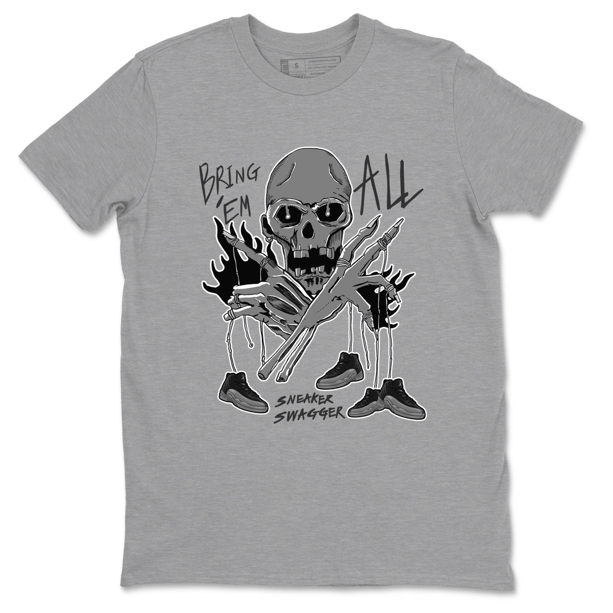 Bring 'Em All snkmatch Tees - Air Jordan 12 Black Wolf Grey