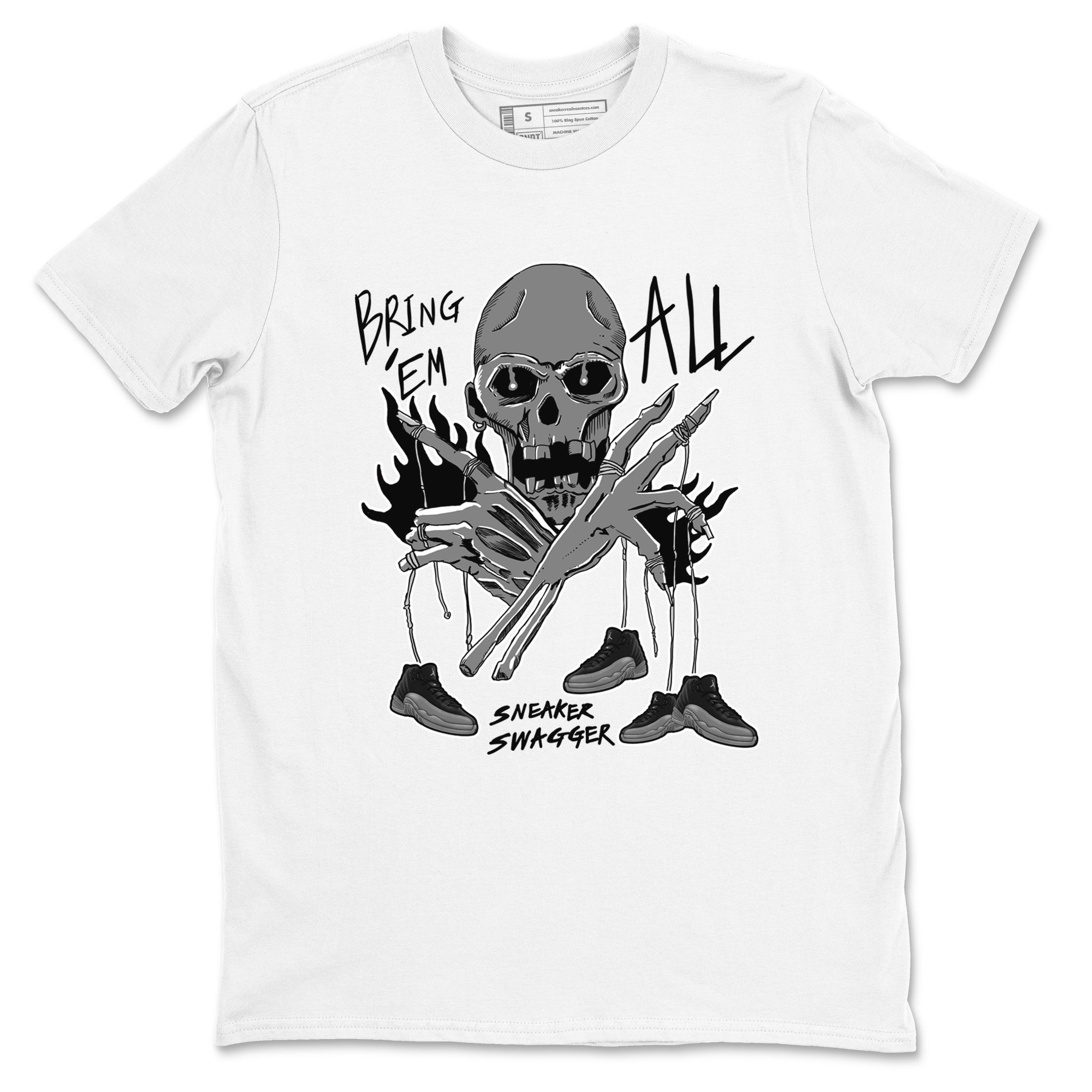 Bring 'Em All snkmatch Tees - Air Jordan 12 Black Wolf Grey