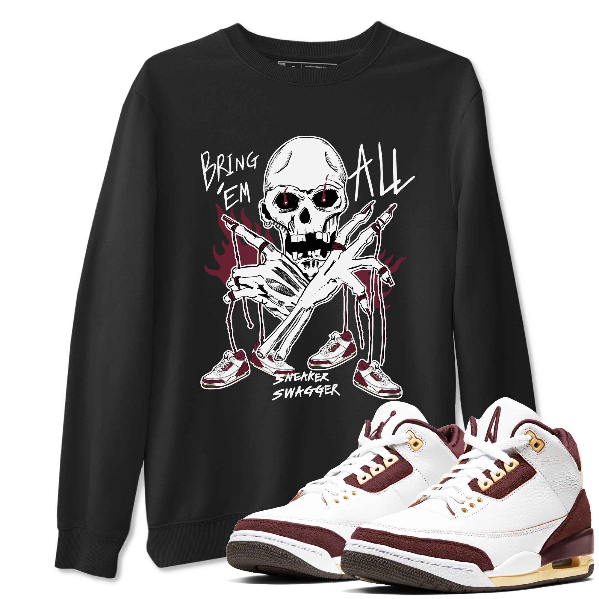 Bring 'Em All snkmatch Tees - Air Jordan 3 A Ma Maniere x Burgundy Crush