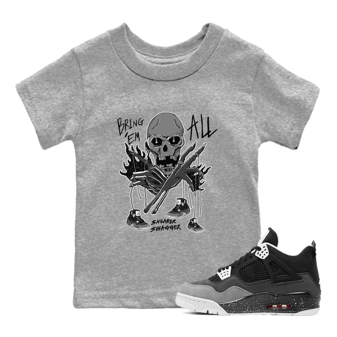 Bring 'Em All snkmatch Tees Kids - Air Jordan 4 Fear