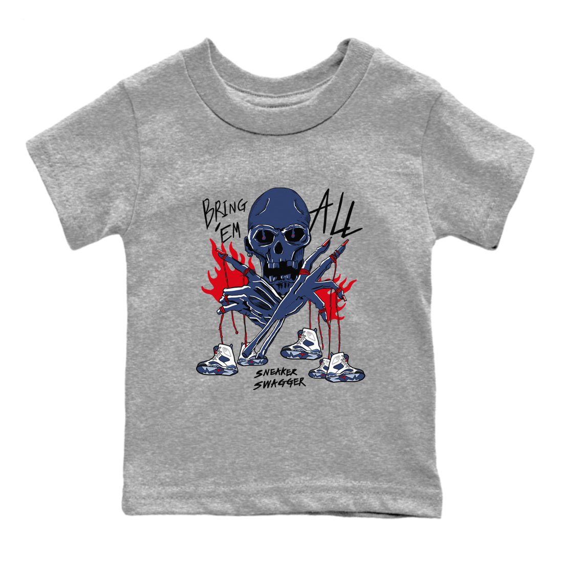Bring 'Em All snkmatch Tees Kids - Air Jordan 6 White And Midnight Navy