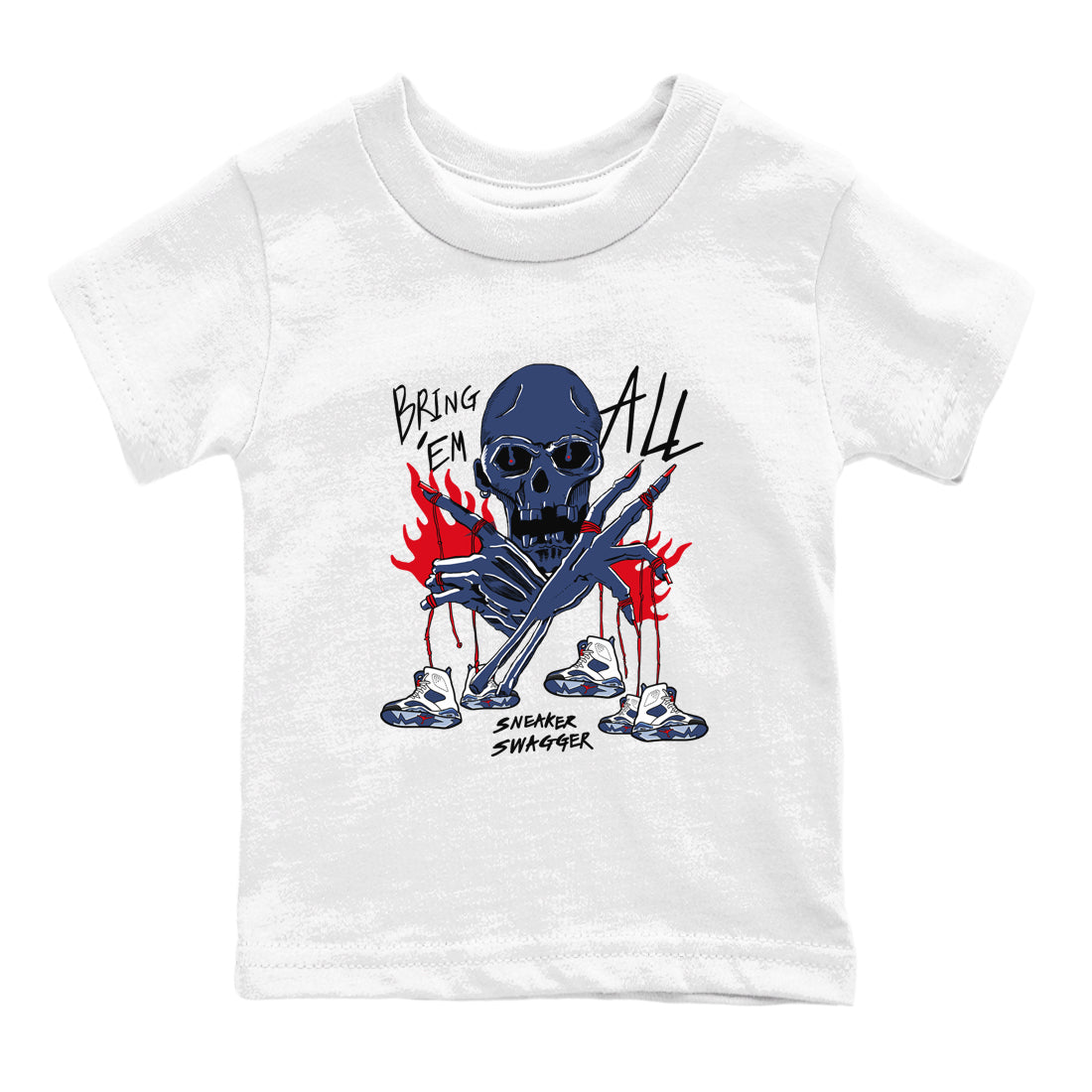 Bring 'Em All snkmatch Tees Kids - Air Jordan 6 White And Midnight Navy
