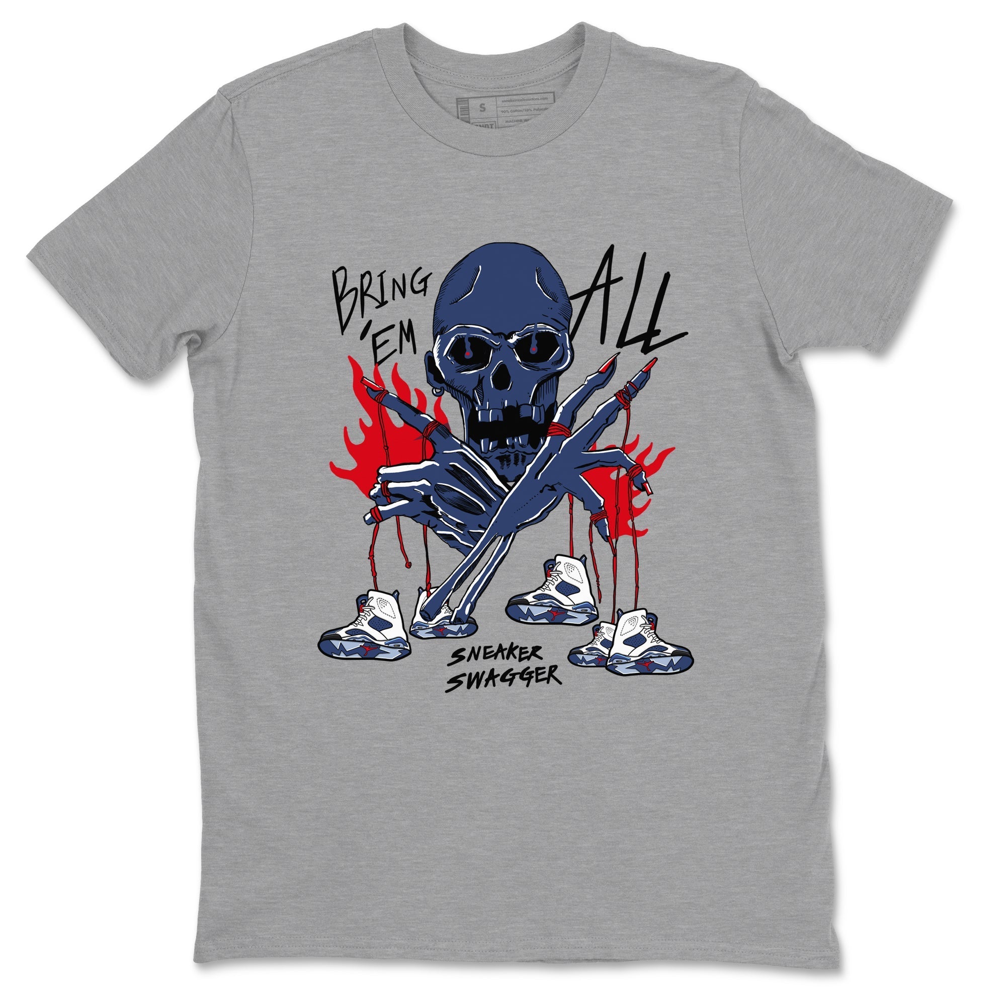 Bring 'Em All snkmatch Tees - Air Jordan 6 White And Midnight Navy